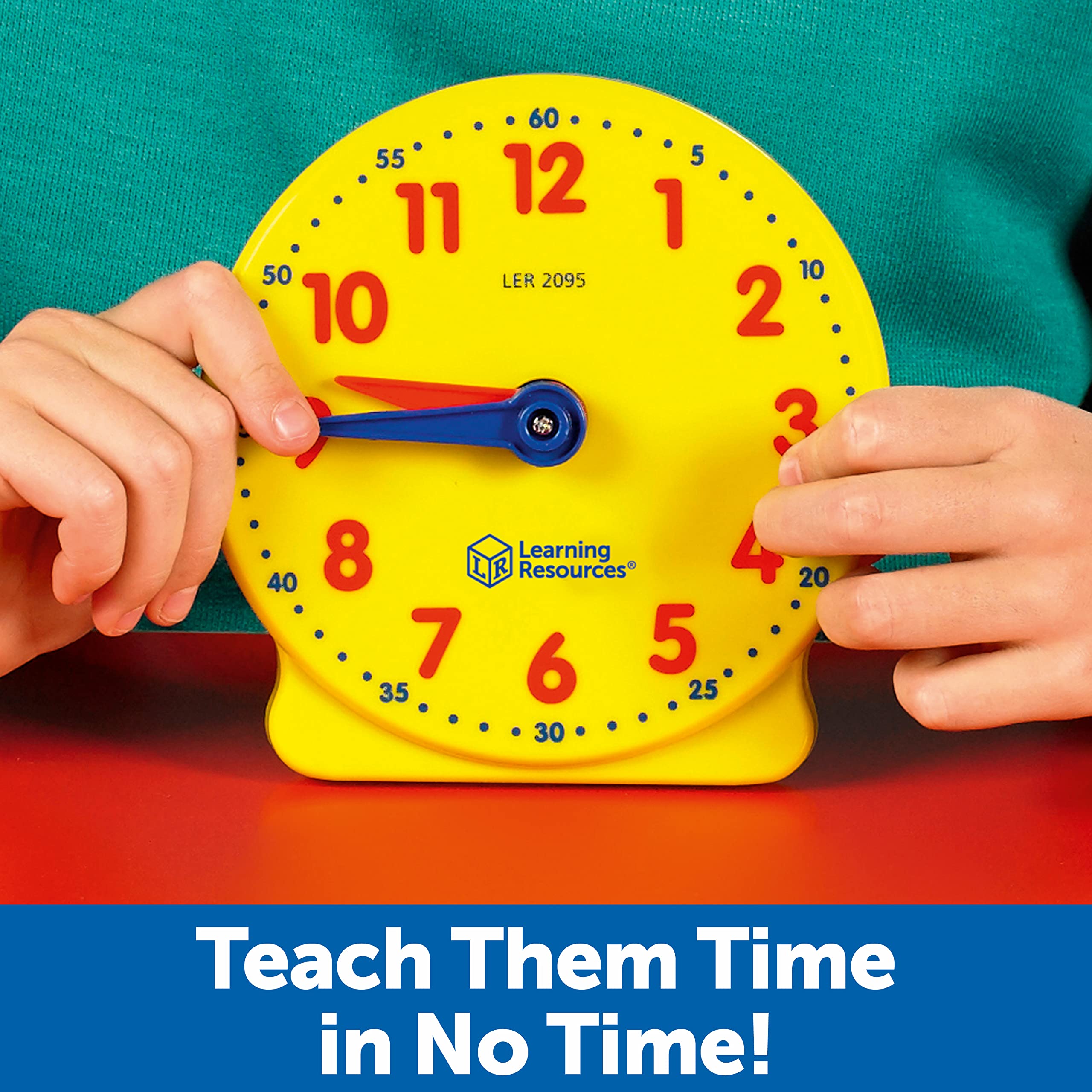 Learning Resources Big Time Student Clock - Geared 12-Hour Teaching Clock for Kids 5-9 Years 8