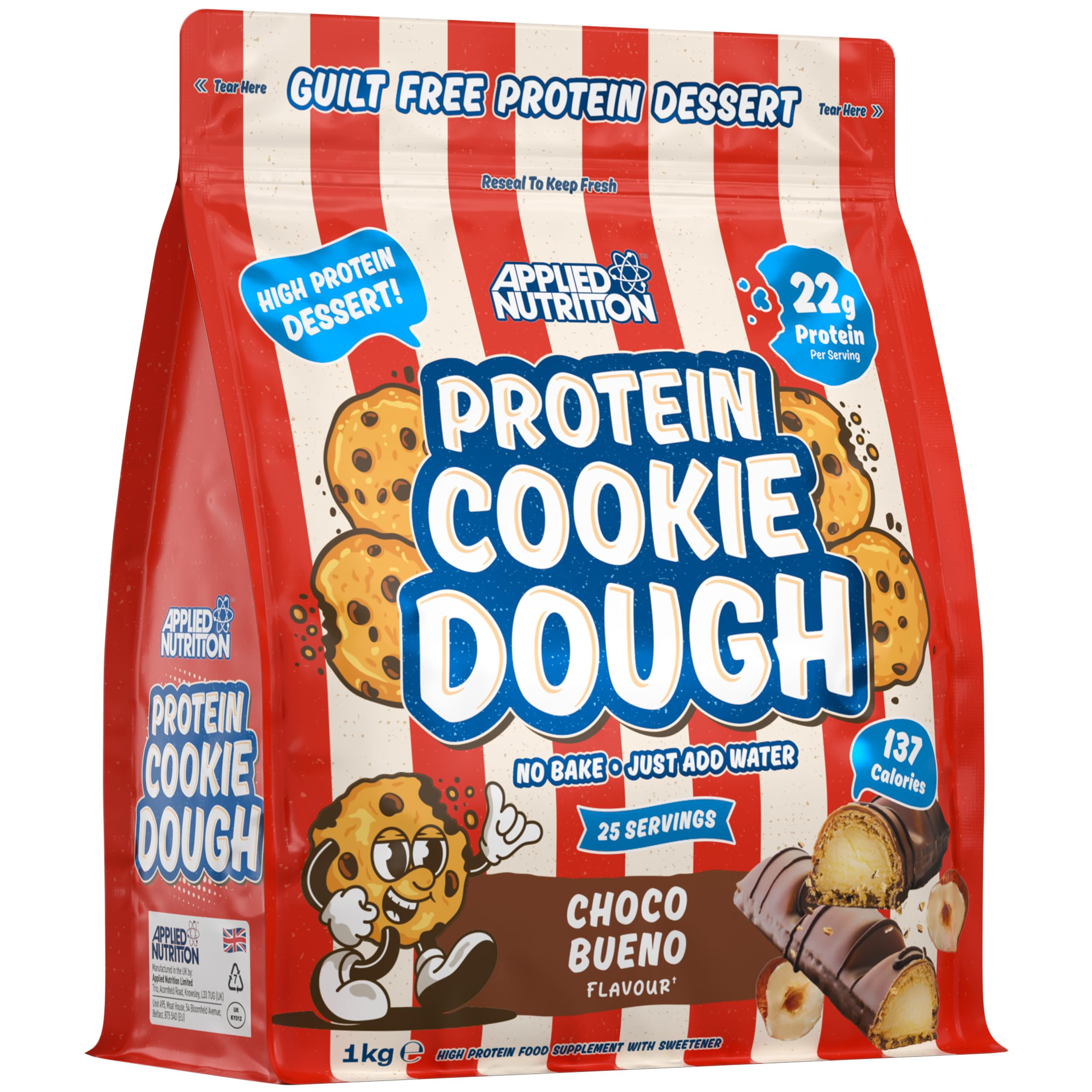 Applied Nutrition Protein Cookie Dough - High Protein Snack, 1kg Pouch | Over 22g Protein