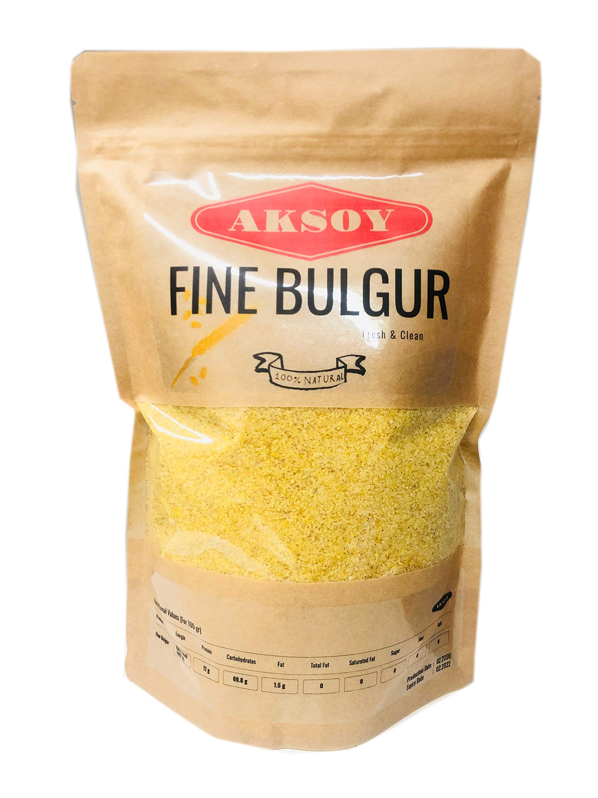 AKSOY Fine Bulgur Wheat - 1.25KG Pouch | Ideal for Salads & Meatballs | Vegan 1