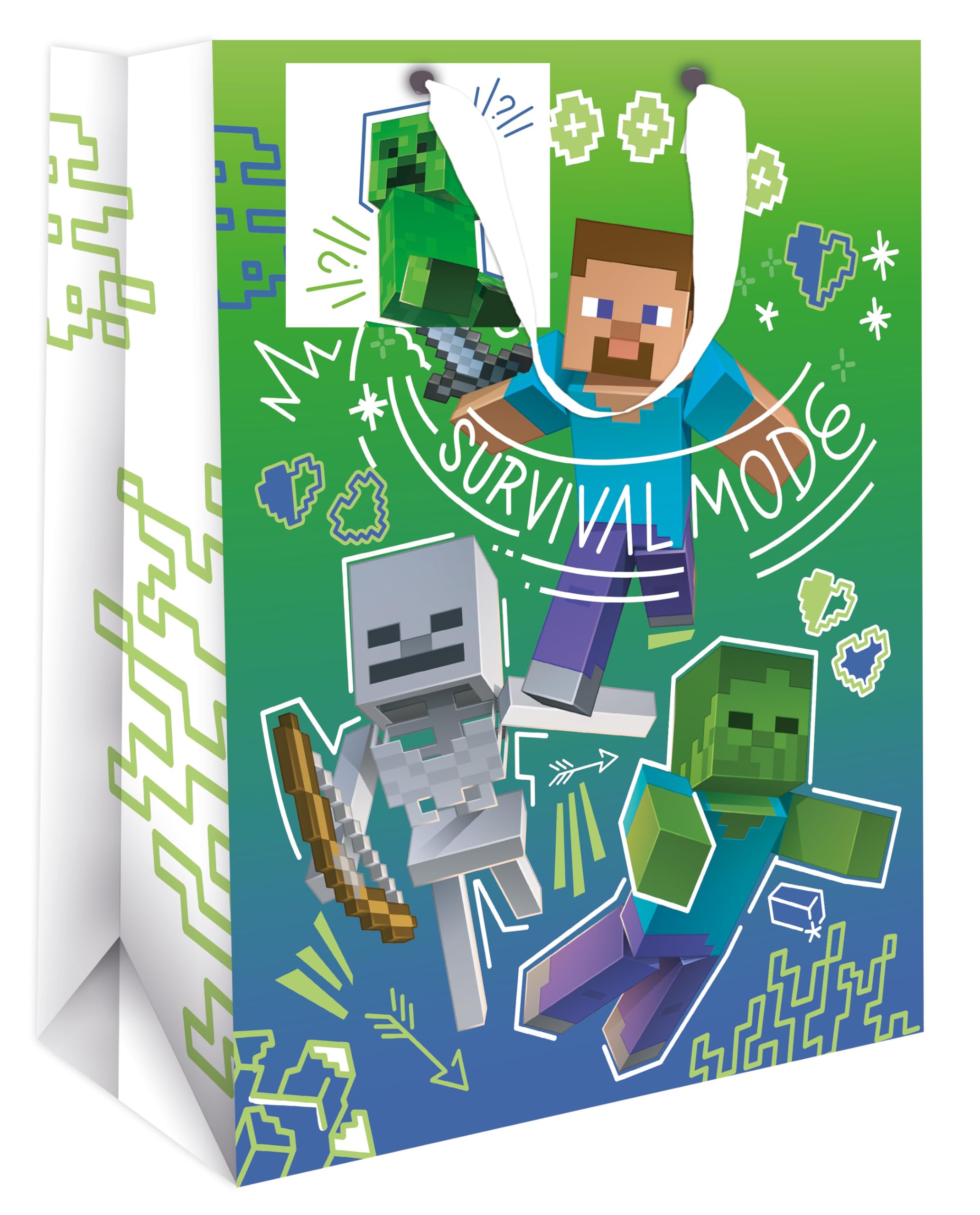 Danilo Promotions LTD Official Minecraft Large Gift Bag - Survival Mode Design | Medium Size