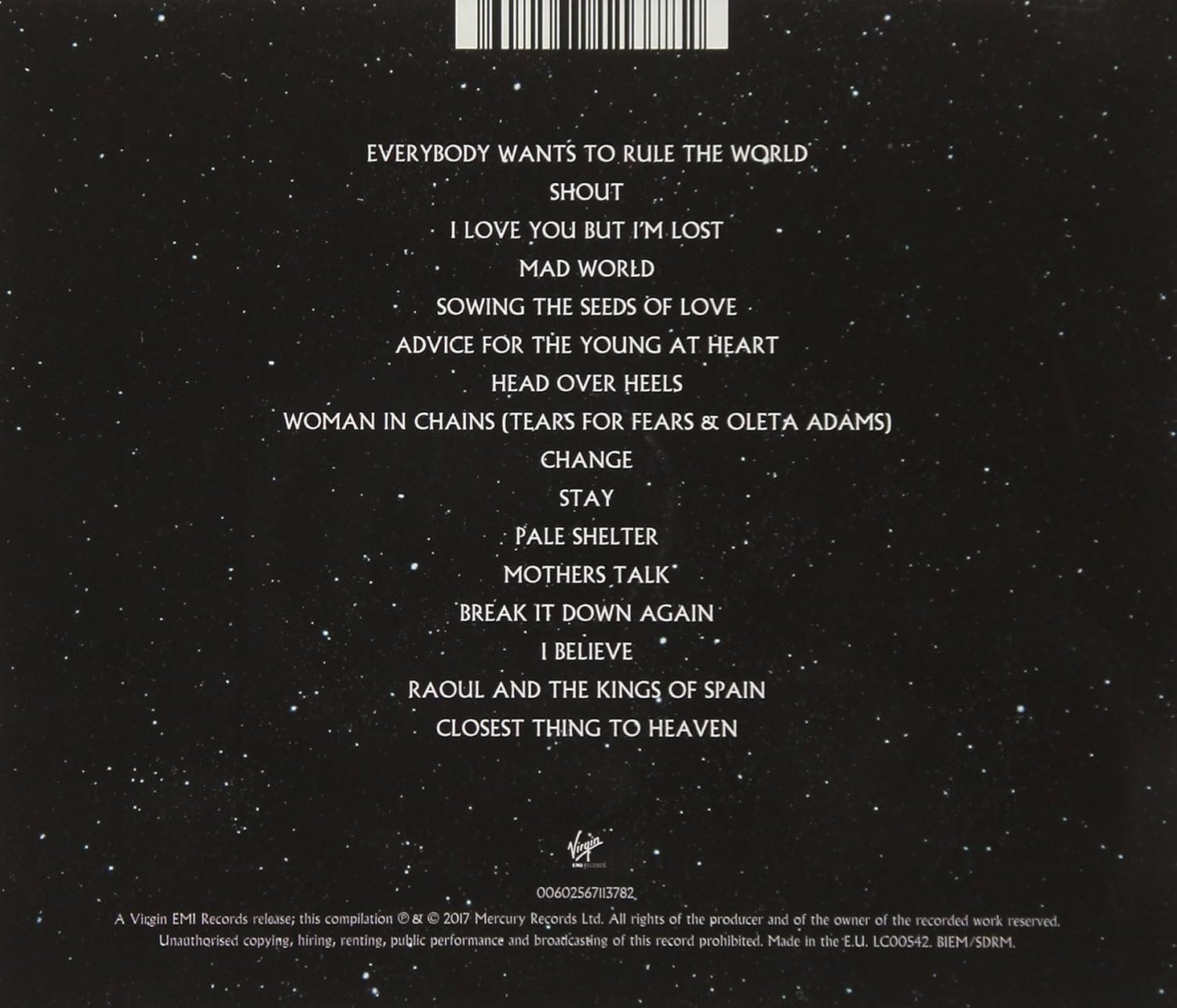 Tears for Fears - Rule The World: The Greatest Hits Audio CD