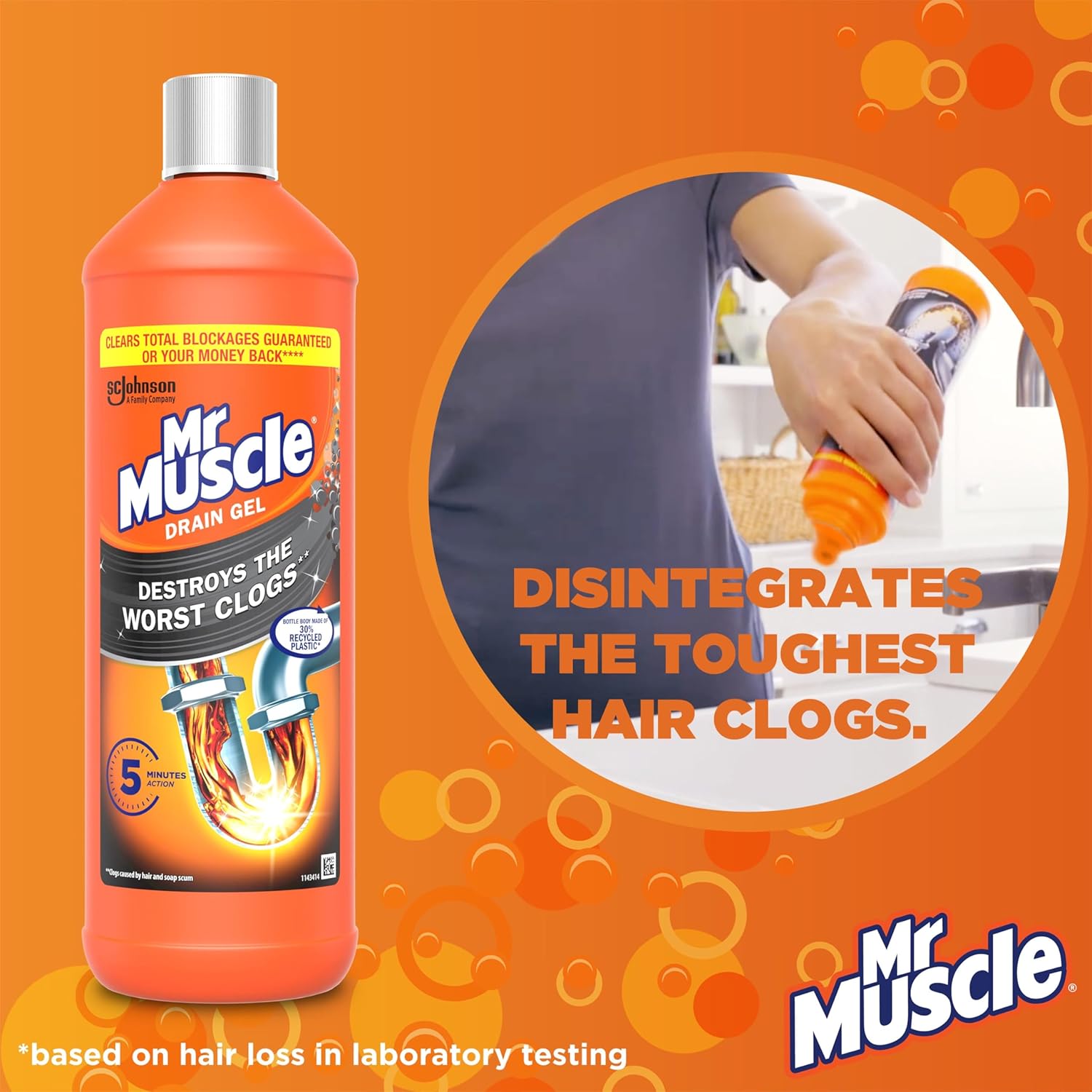 Mr Muscle - Power Gel Drain Unblocker Sink & Drain Cleaner 5