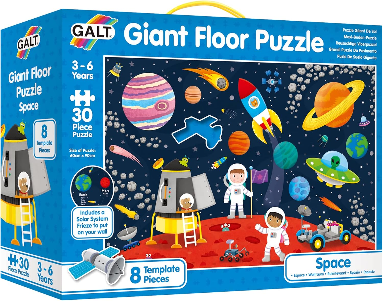 Galt Giant Floor Puzzle - Space, 30-Piece Educational Puzzle for Kids Ages 3-6