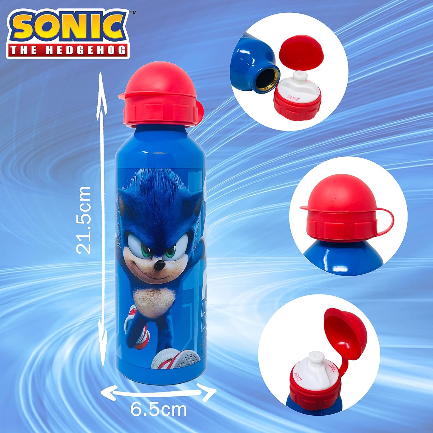 GIOVAS Sonic The Hedgehog Kids Aluminum Water Bottle 520ml 3