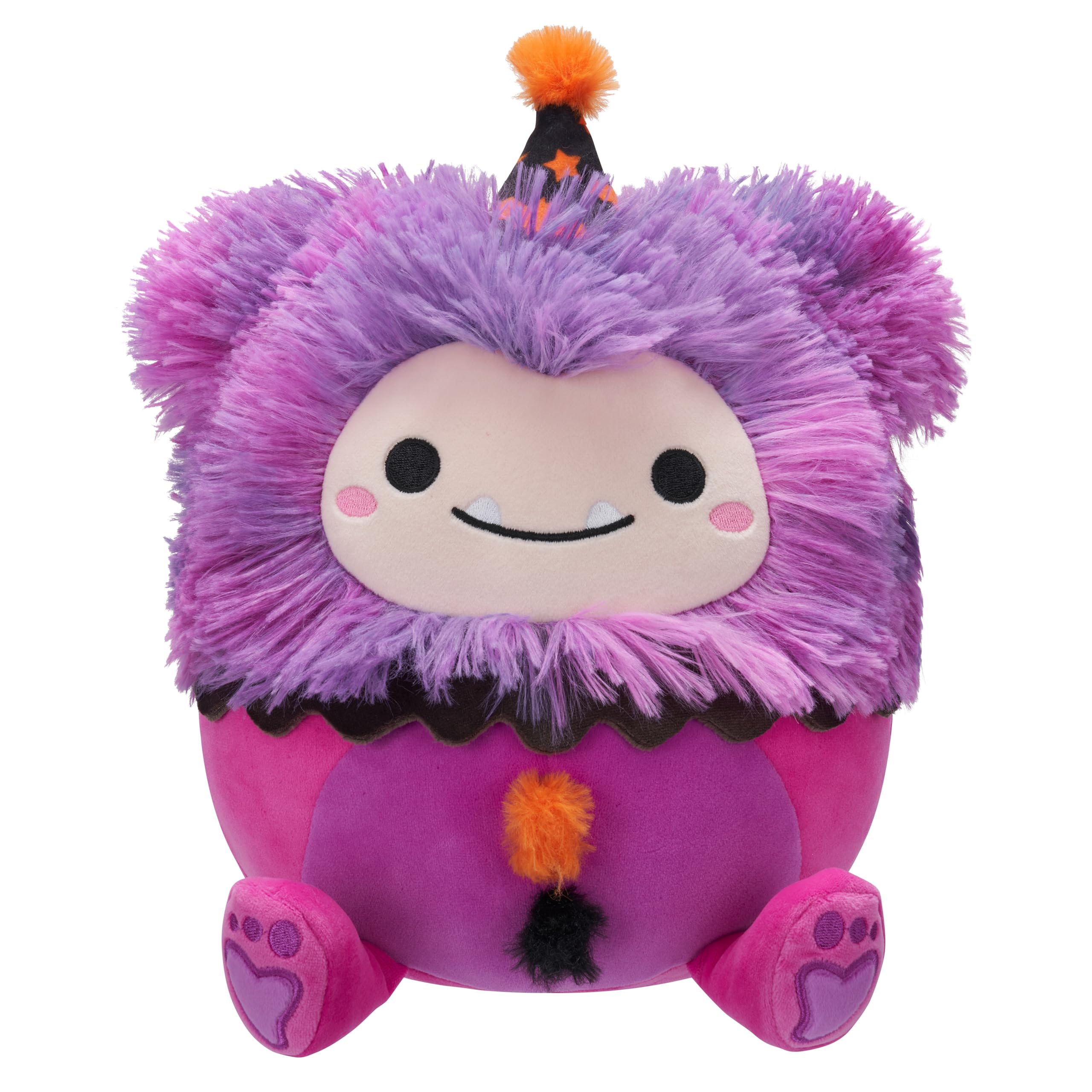 Squishmallows 7.5-Inch Woxie the Magenta Bigfoot in Clown Costume Halloween Plush - Soft Stuffed Animal for Kids