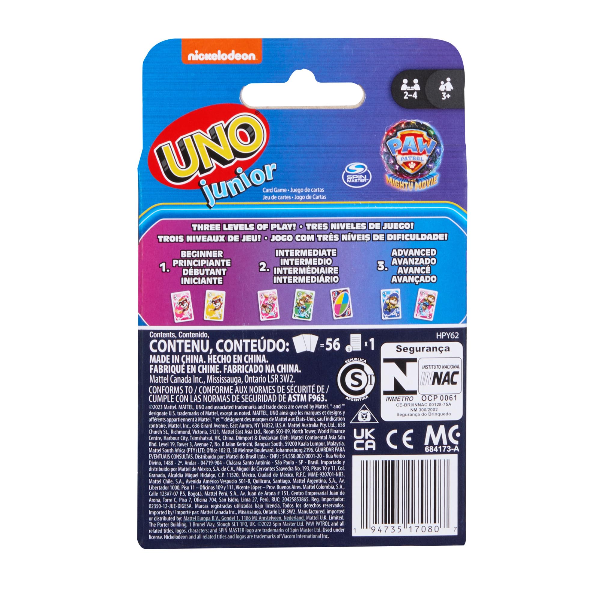 Mattel Games UNO Junior Paw Patrol: The Mighty Movie Kids Card Game 6