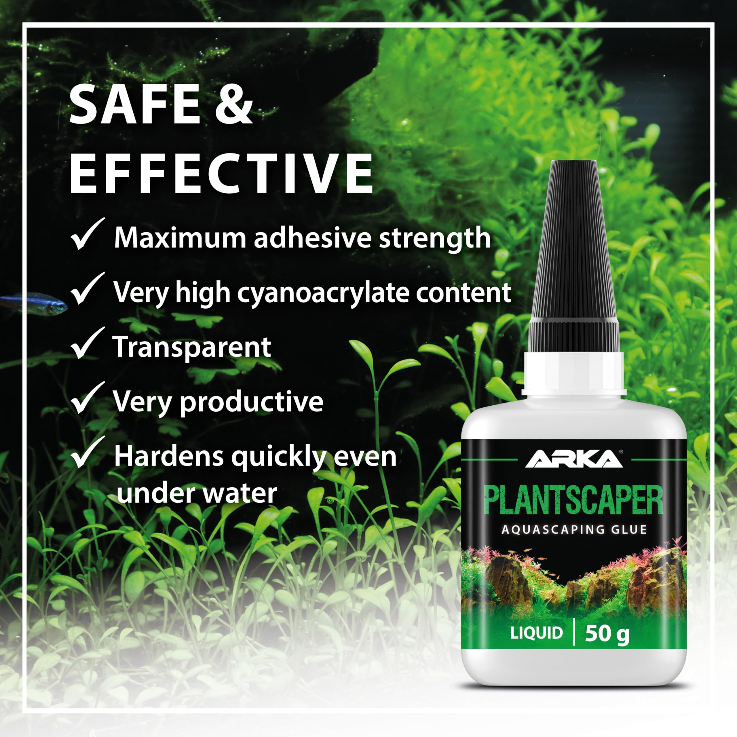 ARKA Plantscaper Liquid Adhesive - 50g Strong Liquid Cyanoacrylate for Aquascaping 7