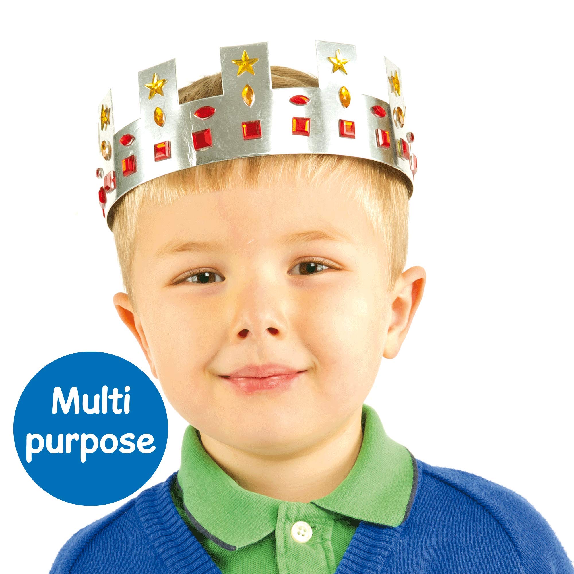 Baker Ross EV299 Metallic Card Crowns - Pack of 12 | Adjustable 57cm | Gold & Silver 5