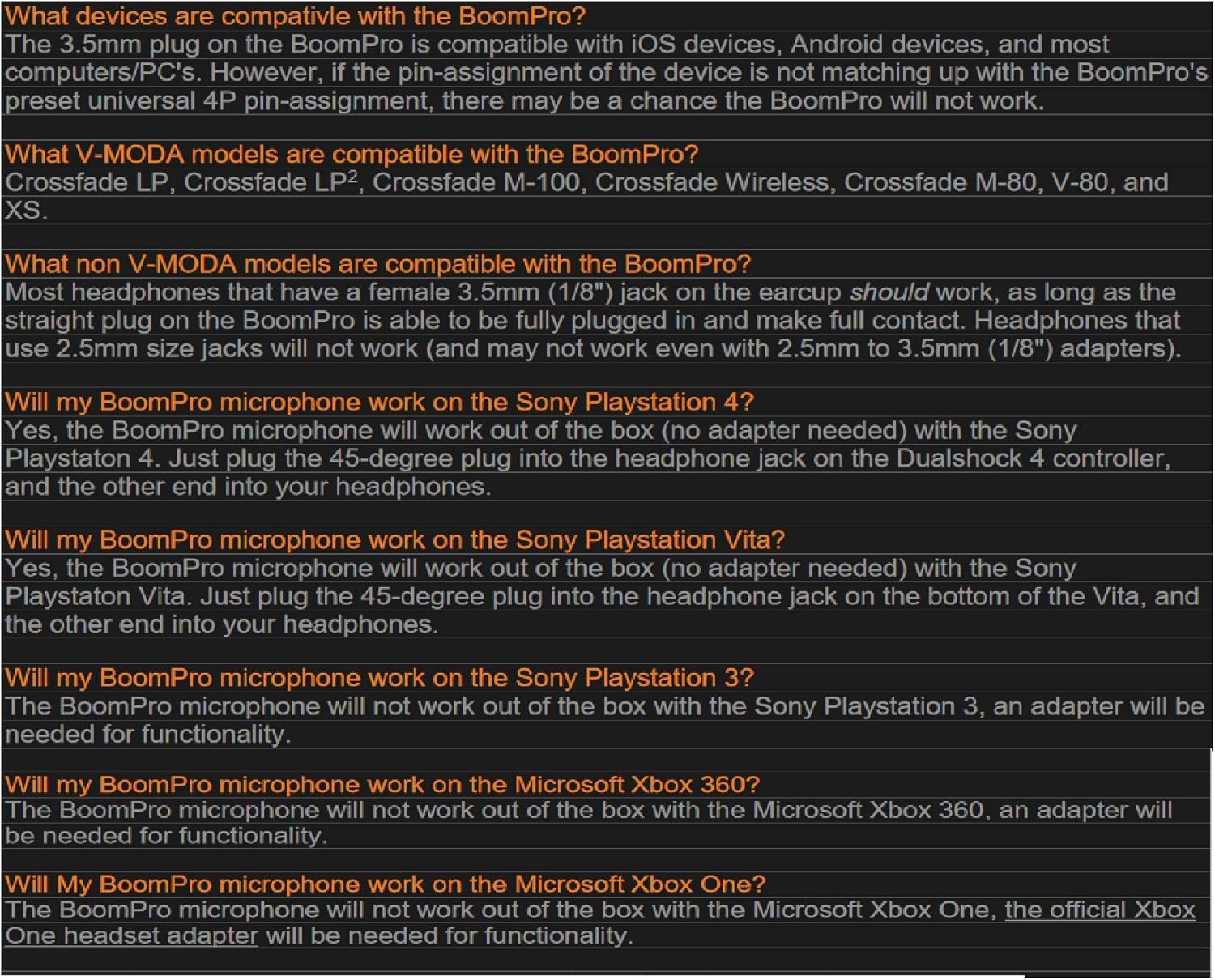 V-Moda BoomPro Detachable Microphone for Gaming & Communication - Black 10