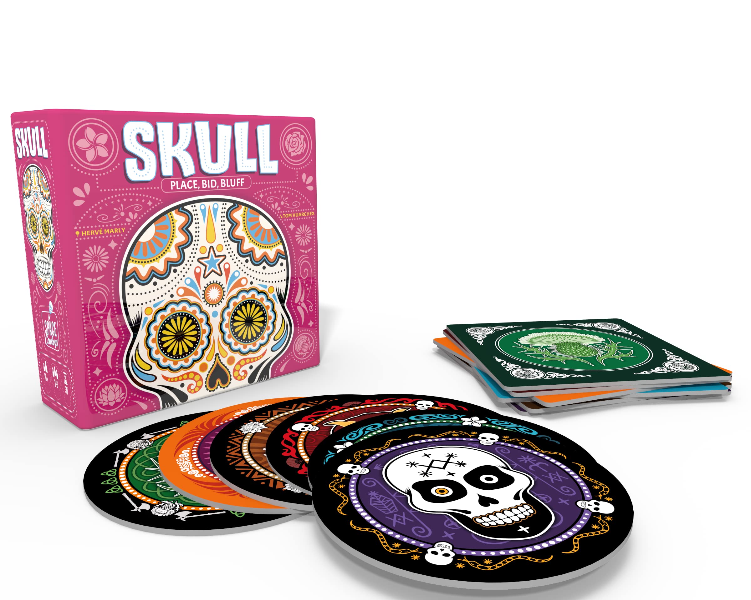 Space Cowboys Skull Bluffing Card Game | Ages 10+ | 3-6 Players | 20-30 Min Play Time