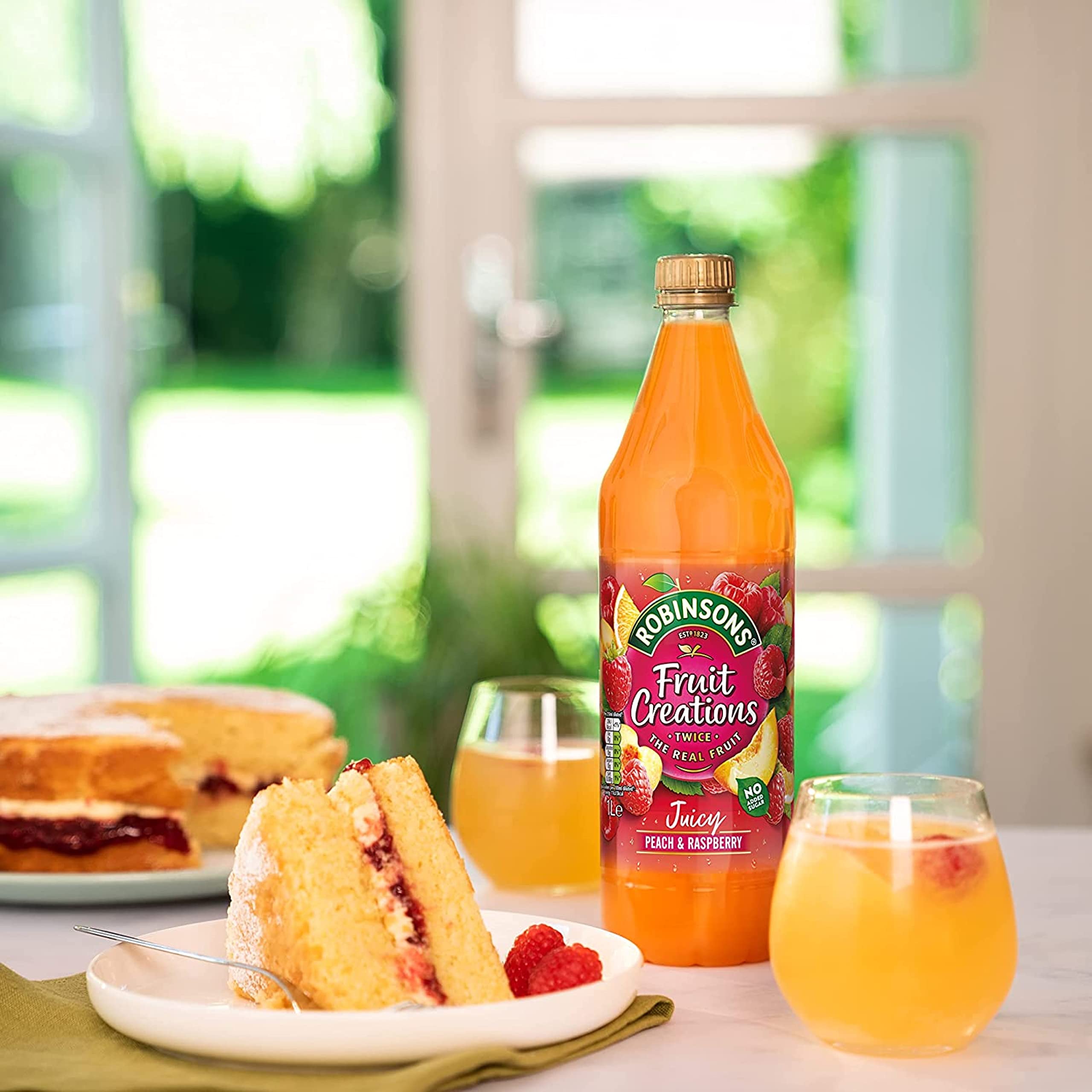 Robinsons Fruit Creations Real Fruit Squash - Low Calorie Peach & Raspberry | 1 L Concentrate 4