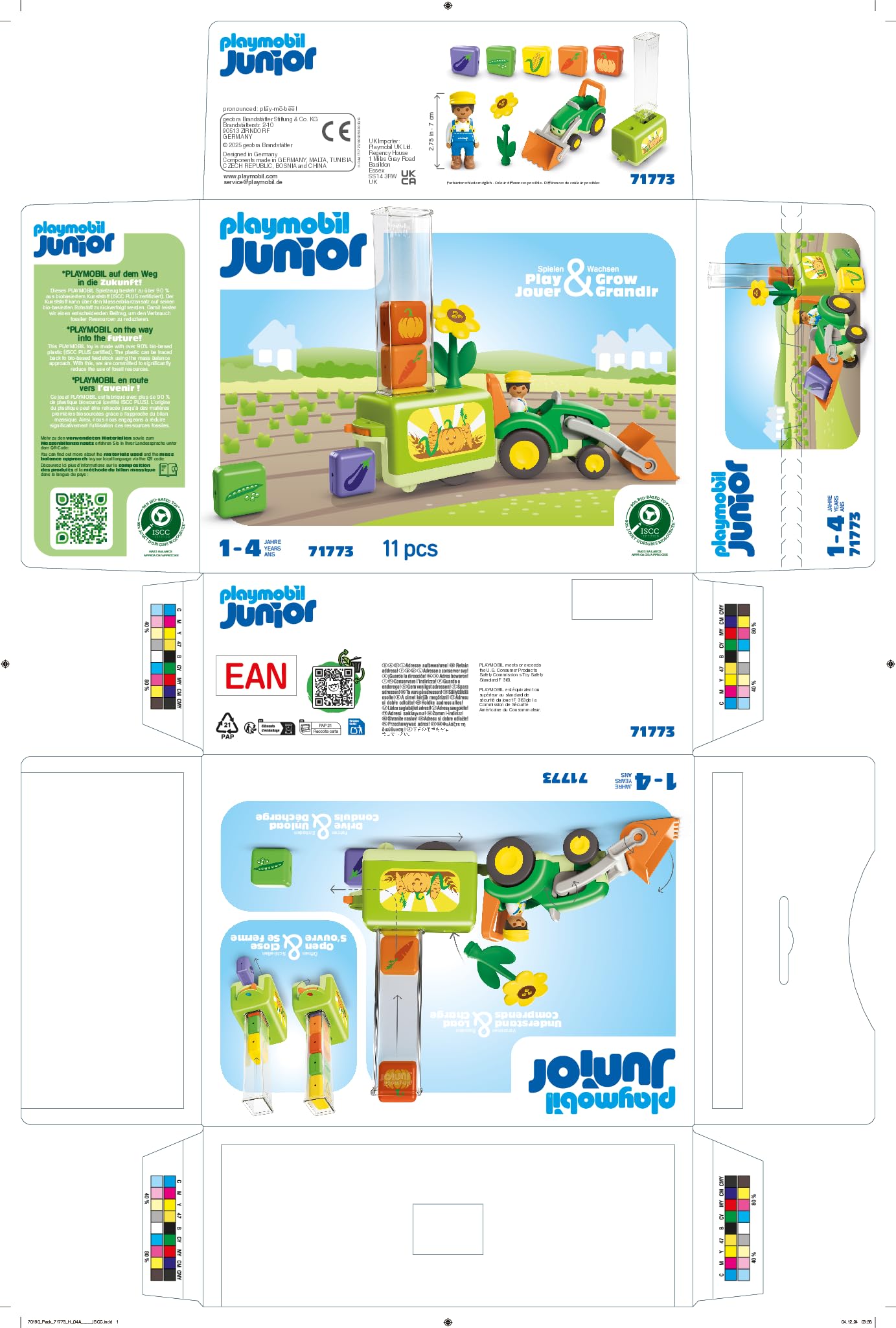 Playmobil JUNIOR Tractor with Fun Planter - Educational Vehicle Playset for Toddlers 1+ 14