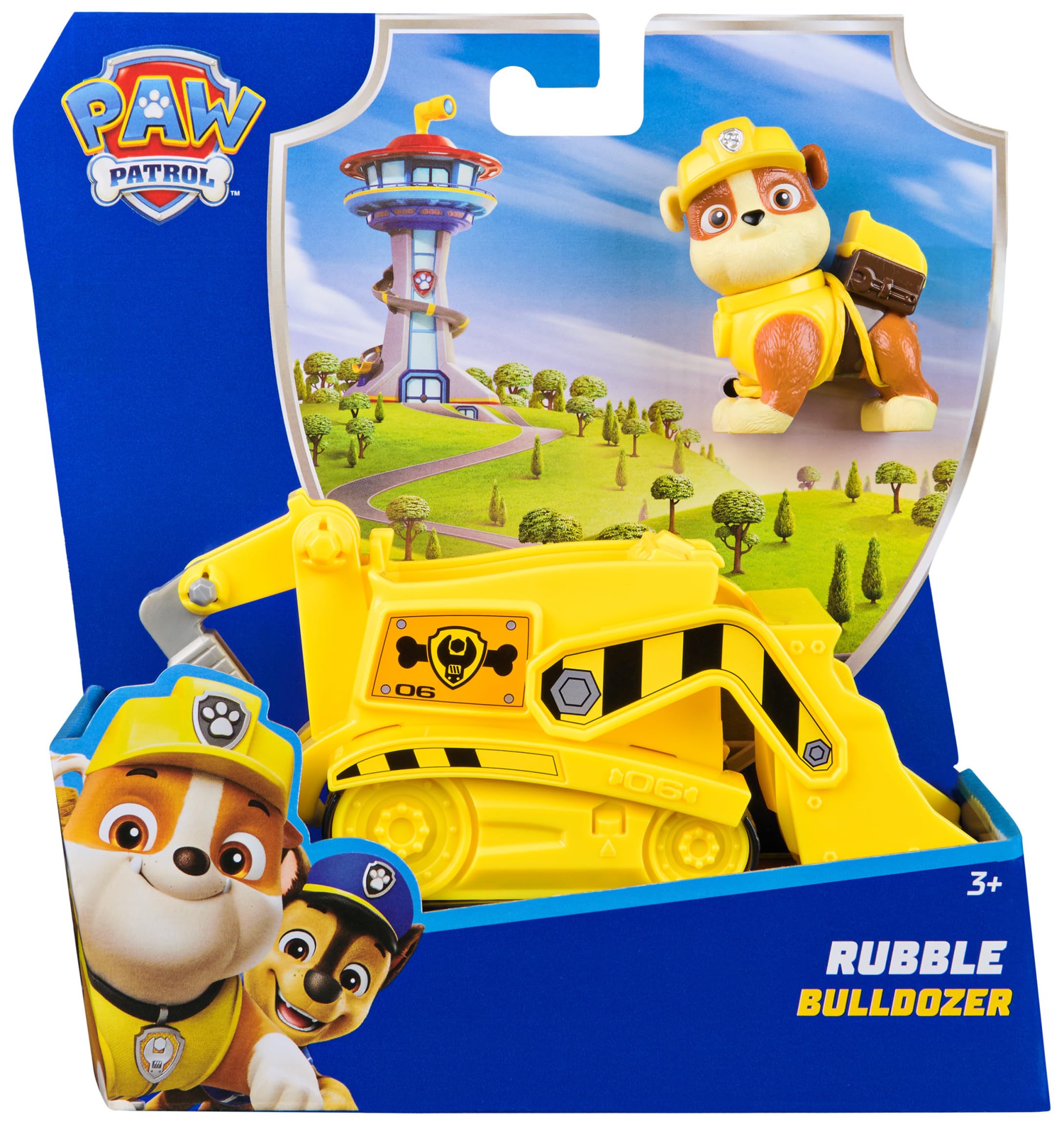 Paw Patrol Rubble's Bulldozer Toy Vehicle with Collectible Action Figure - Ages 3+ 6