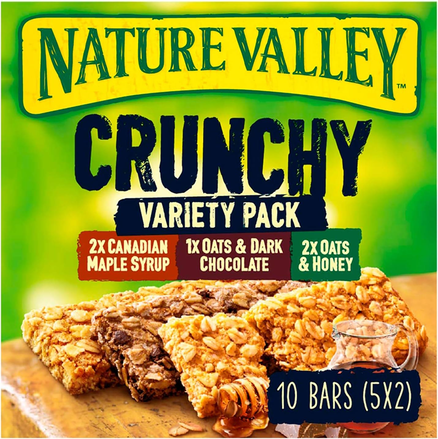 Nature Valley Crunchy Variety Pack Cereal Bars 5 x 42g (Pack of 5, 25 Bars Total)