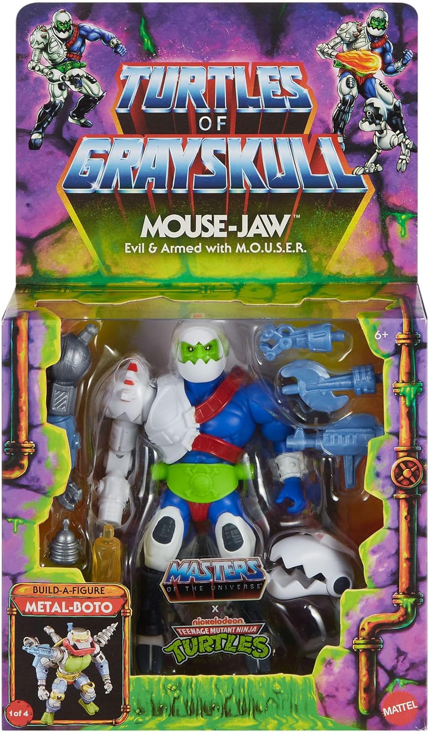 Masters of the Universe Turtles of Grayskull Leonardo Action Figure - Mouse-Jaw Design (HVJ63)