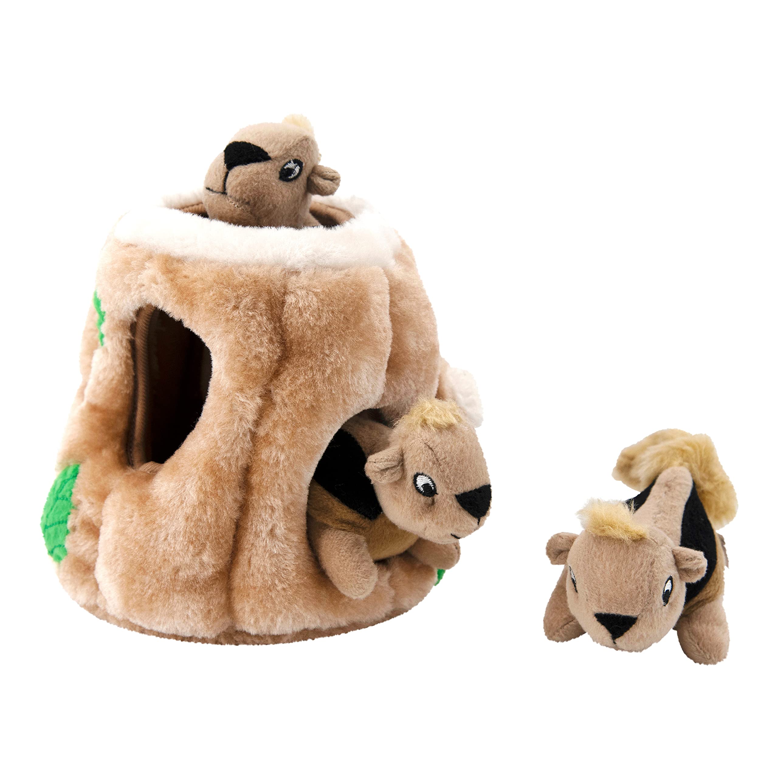 Outward Hound Squirrel Hide & Seek Plush Dog Toy - Medium Size | Includes 6 Squeakers 8