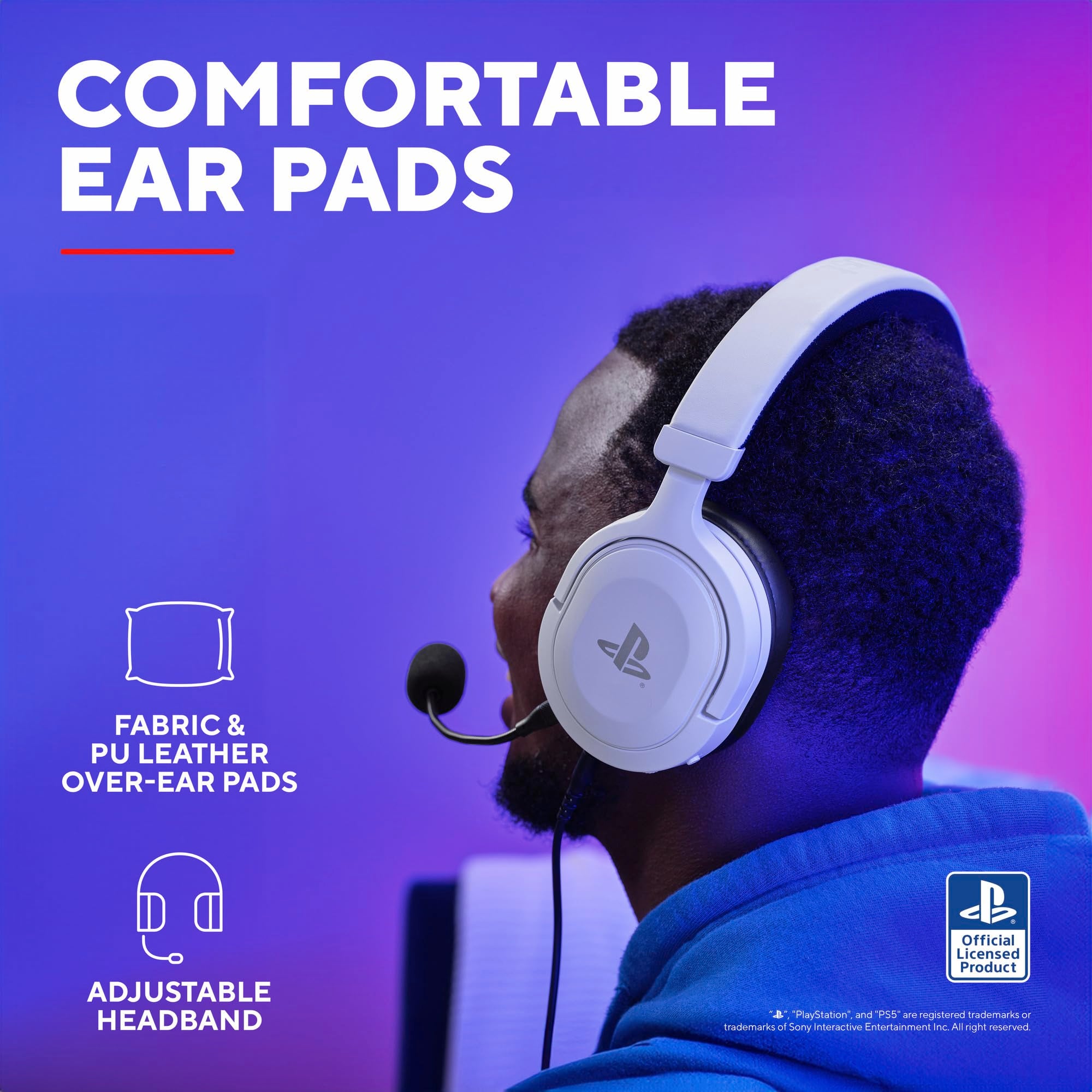 Trust Gaming GXT 498W Forta Officially Licensed PS5 Gaming Headset with 50mm Drivers & Detachable Mic 7