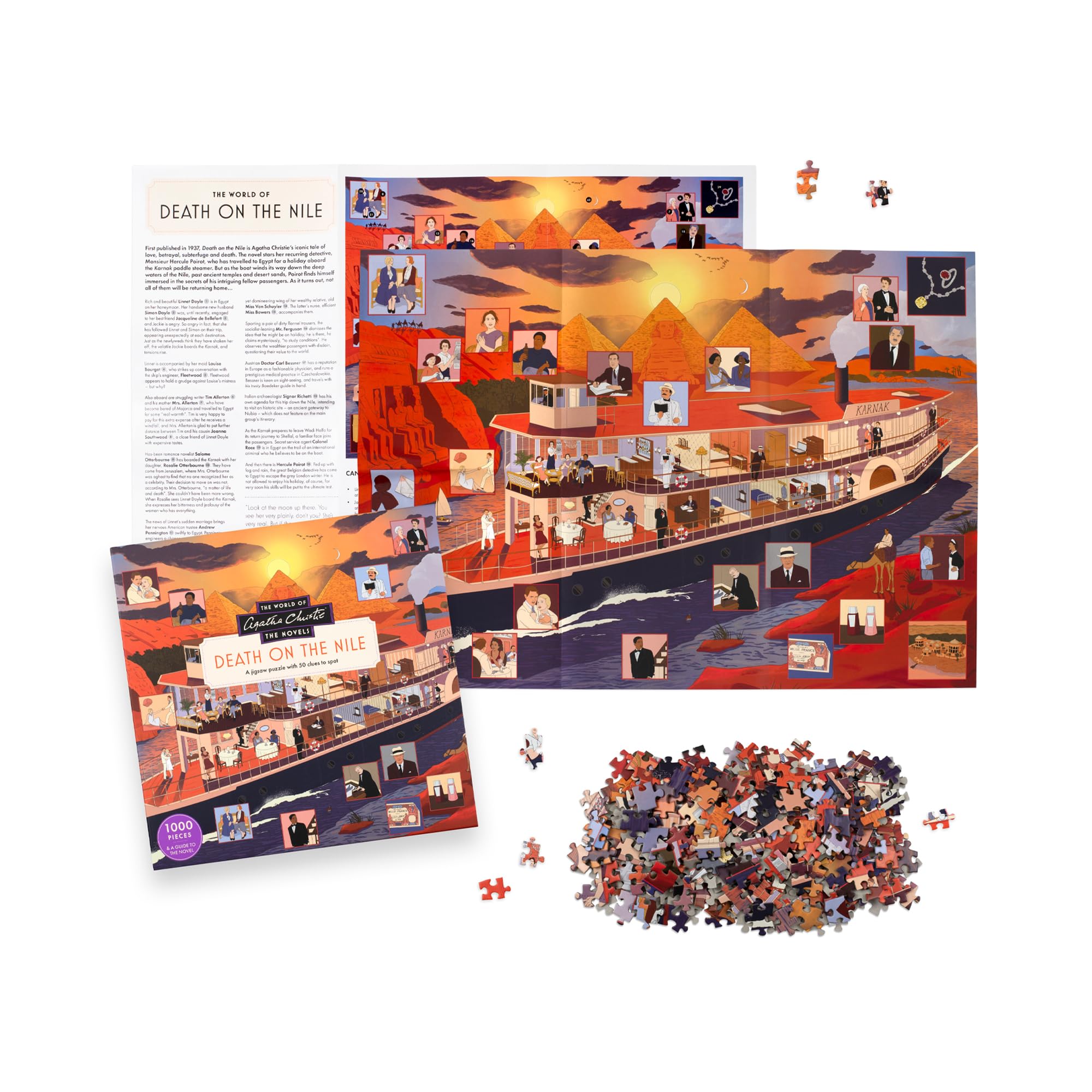Laurence King The World of Agatha Christie: Death on the Nile Jigsaw Puzzle - 1000 Pieces