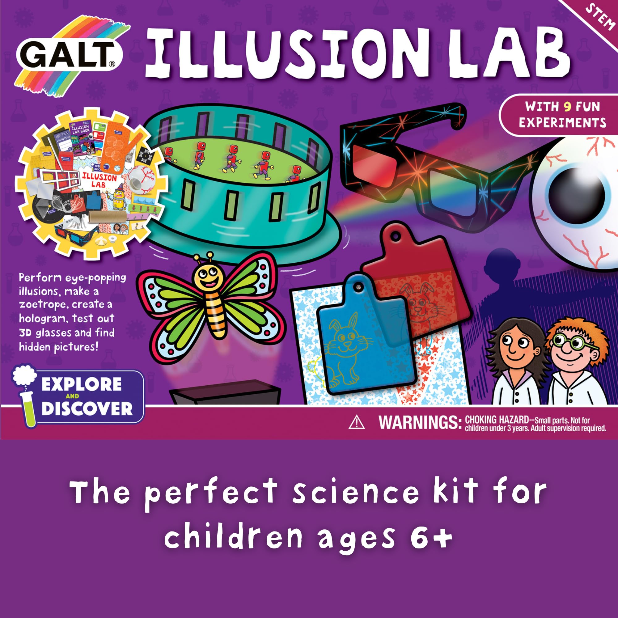 Galt Illusion Lab - 9 Fun Science Experiments for Kids Ages 6+ 11