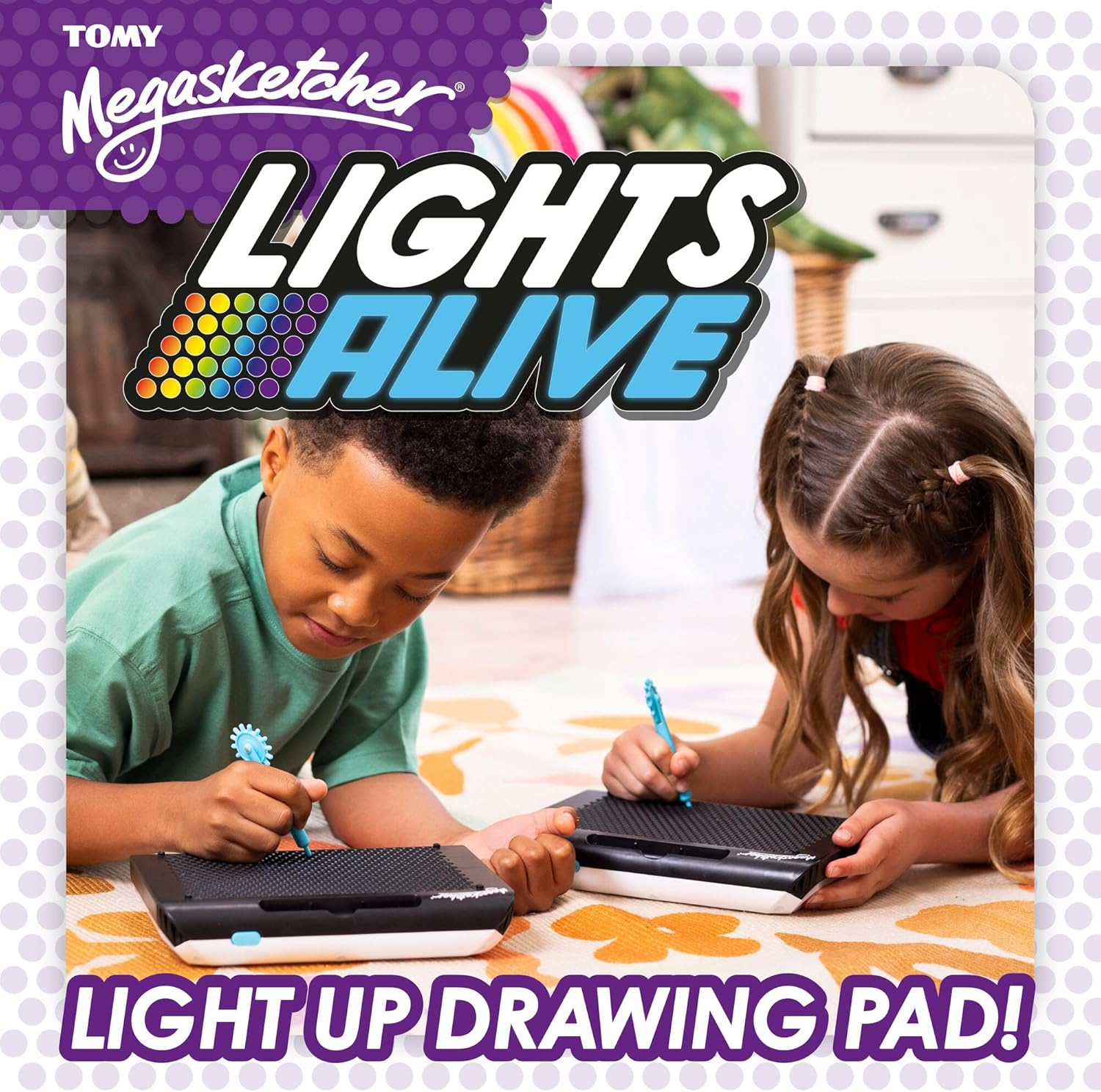 Megasketcher Lights Alive - Light-Up Drawing Pad for Kids with 8 Colors & 4 Effects 7