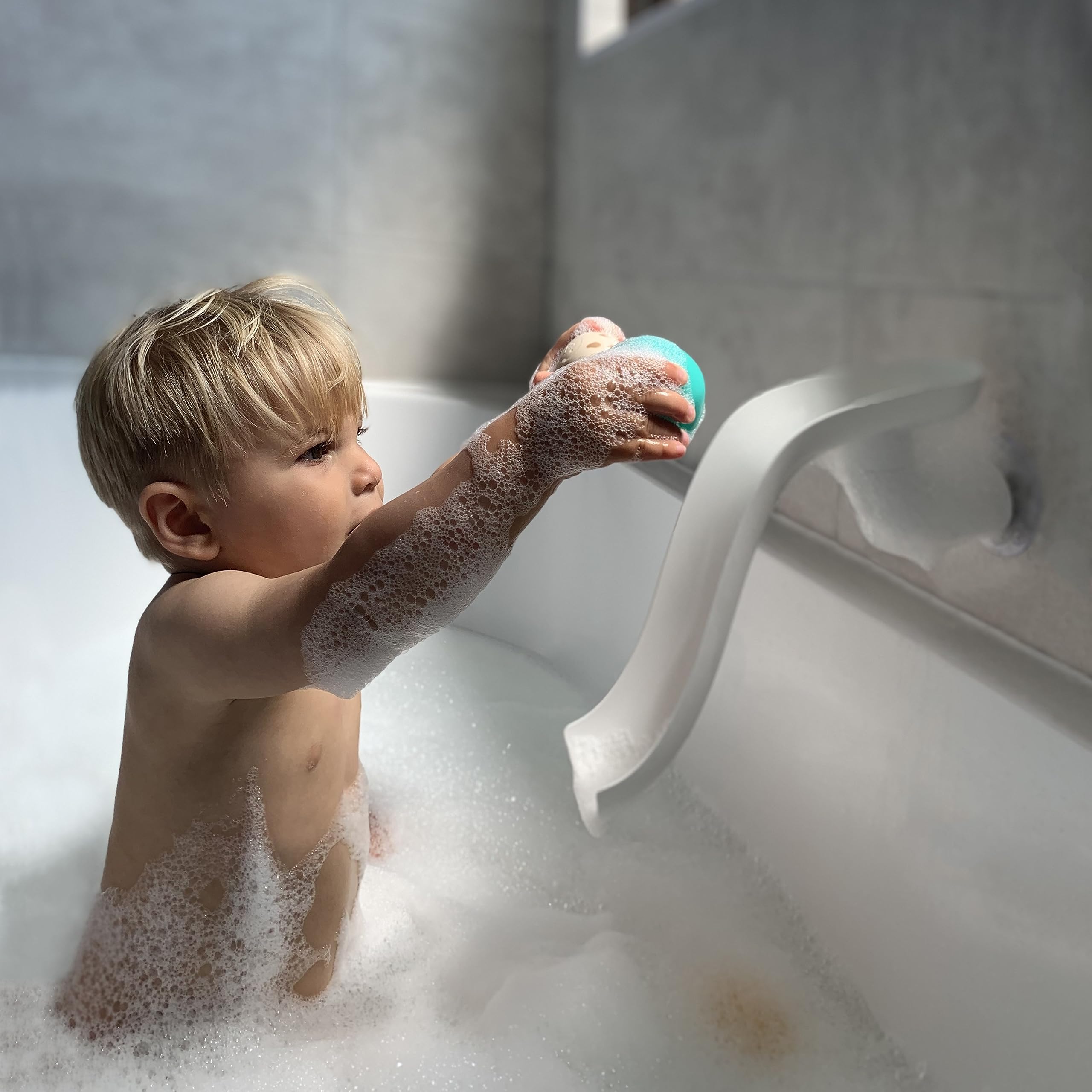 Matchstick Monkey Bathtime Slide Set - Antimicrobial Baby Bath Toy with 3 Animal Rocks, 12 Months+ 4