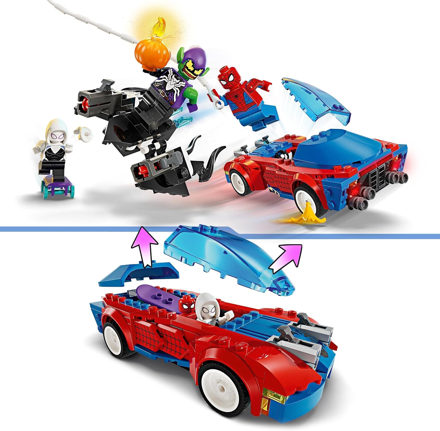LEGO Marvel Spider-Man Race Car & Venom Green Goblin - Super Hero Building Toy for Kids 7+ 4