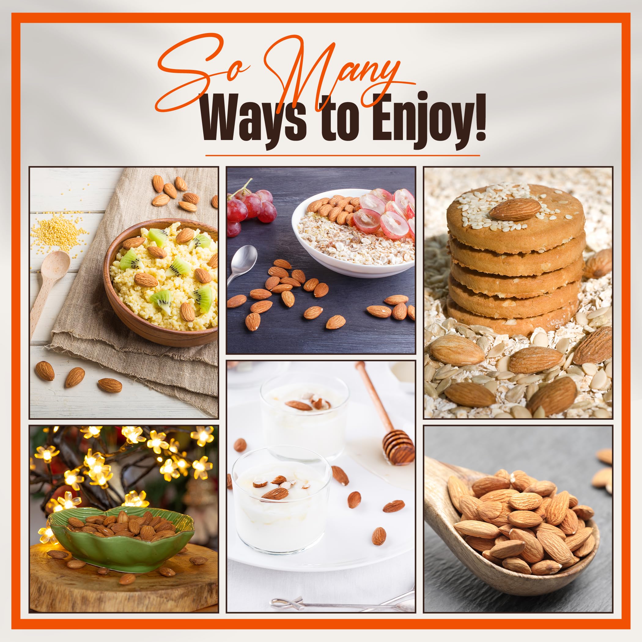 Chandra Whole Foods - Almonds 1KG - Premium Raw Almonds for Snacking, Baking, Smoothies 4