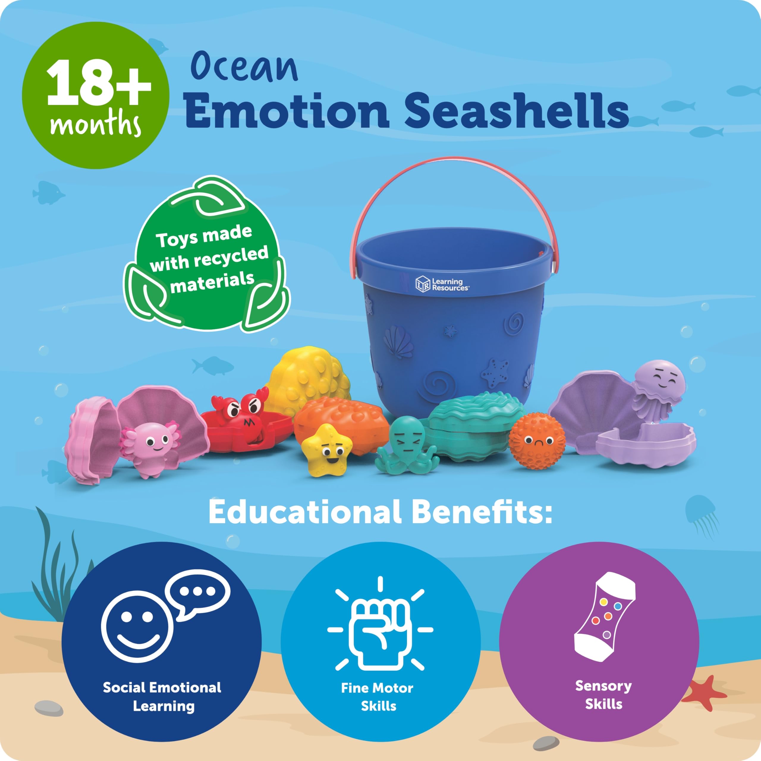 Learning Resources Ocean Emotion Seashells - Social Emotional Learning Toy for Toddlers & Kids 6