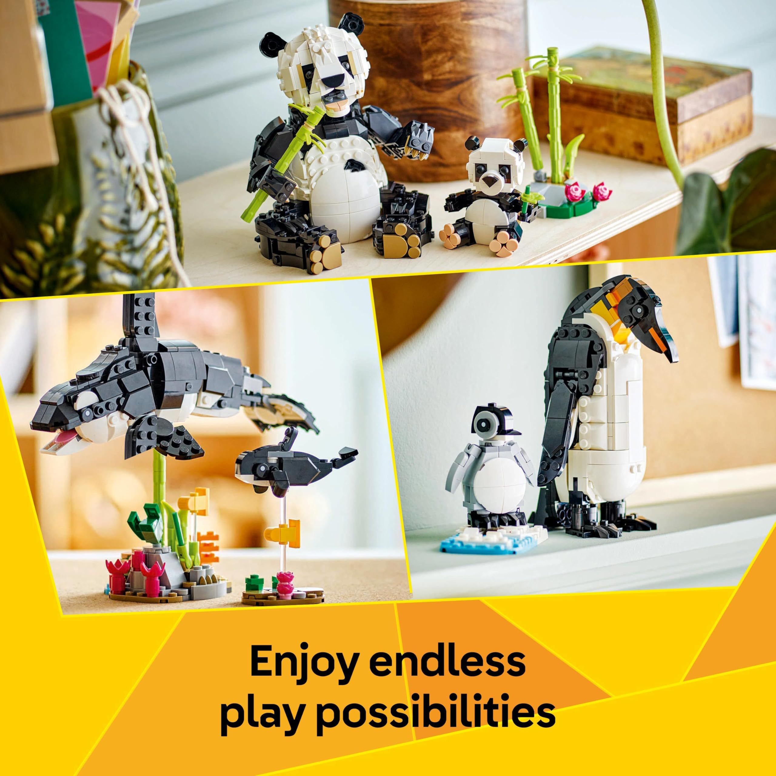 LEGO Creator 3in1 Wild Animals: Panda Family Building Set - Rebuilds into Orca & Penguin 4