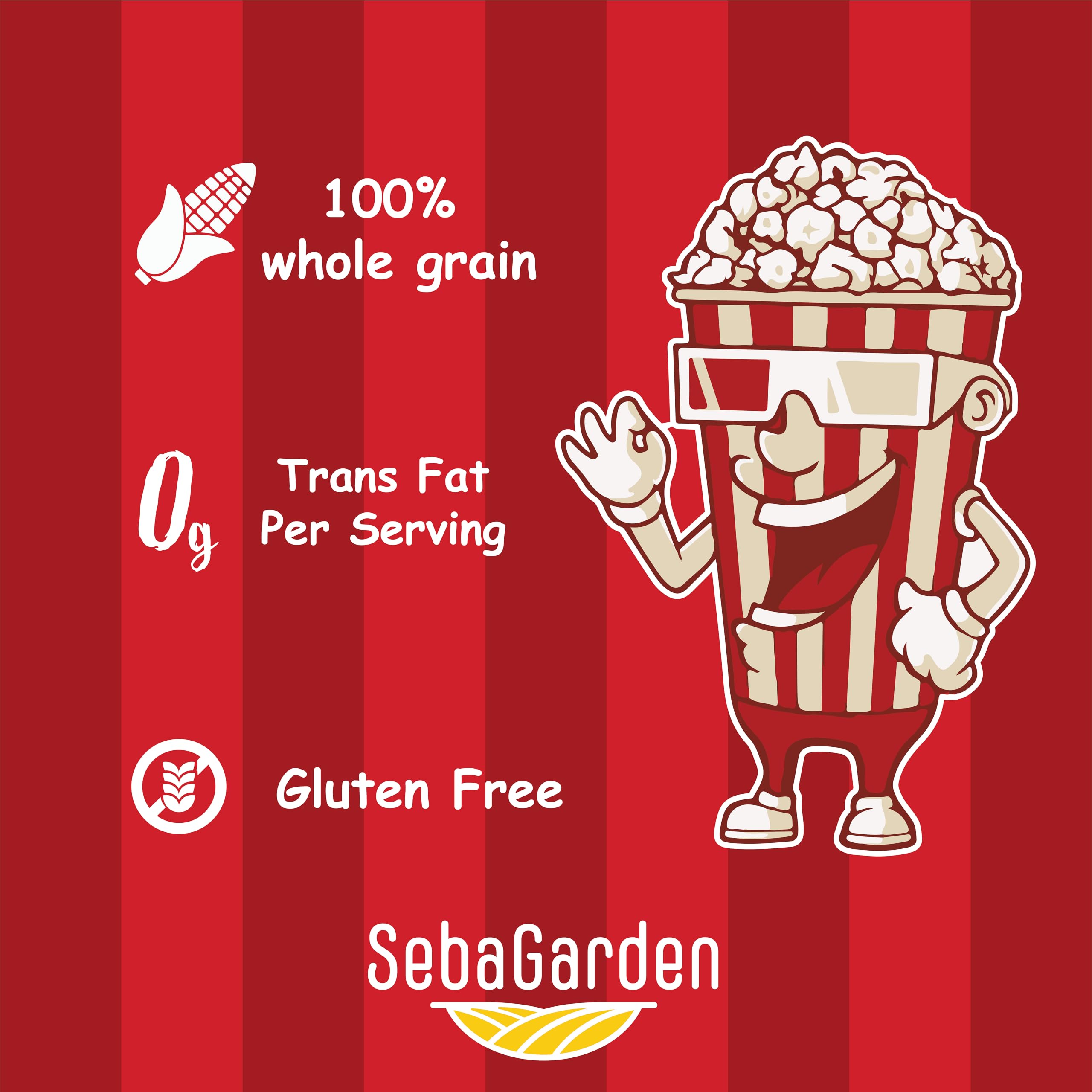 Seba Garden Popcorn Kernels (1 kg) - Vegetarian, Gluten-Free, GMO-Free Snack 6