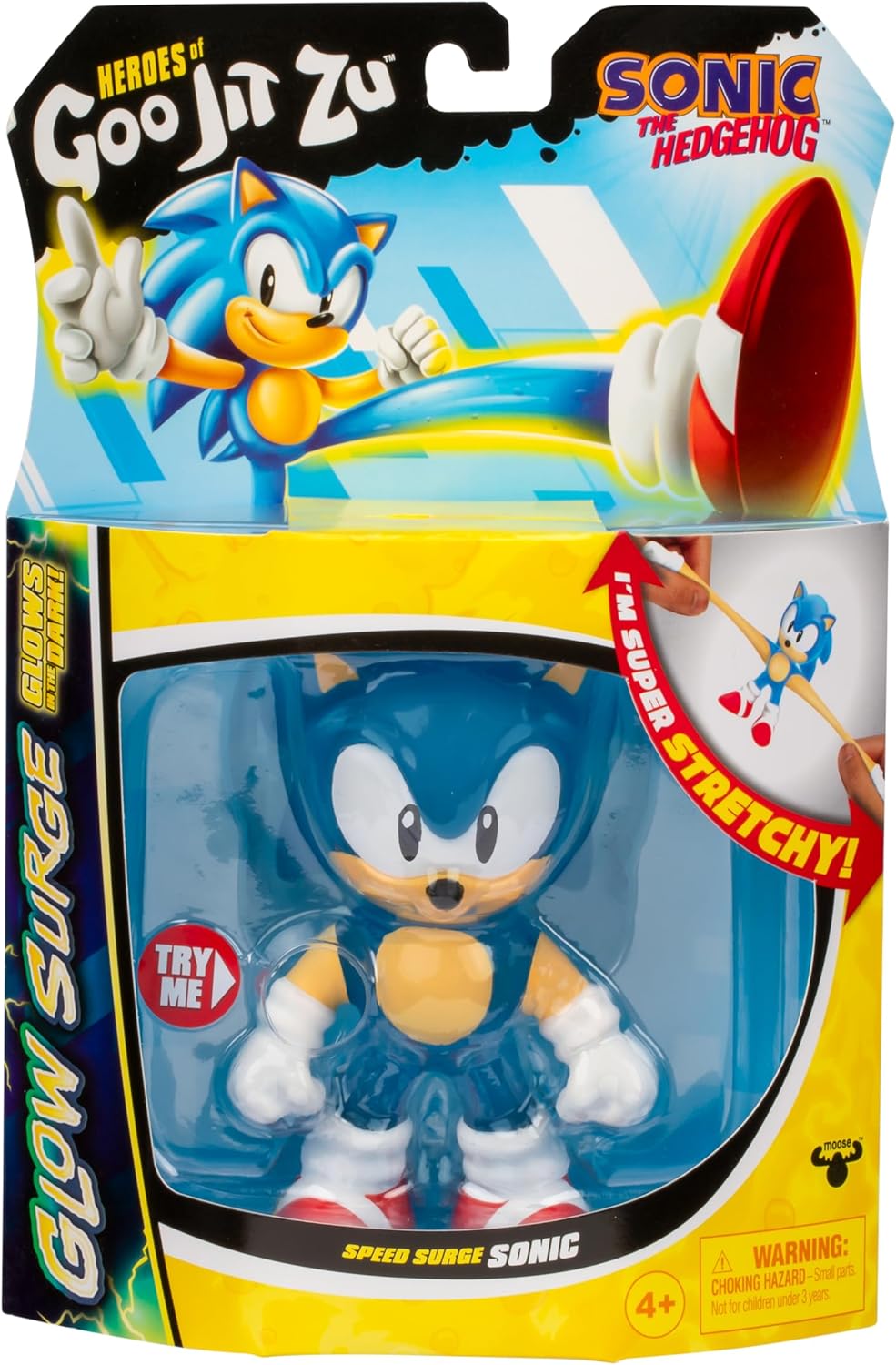 Speed Surge Sonic - Glowing Stretchy Action Figure for Kids 4+ 5