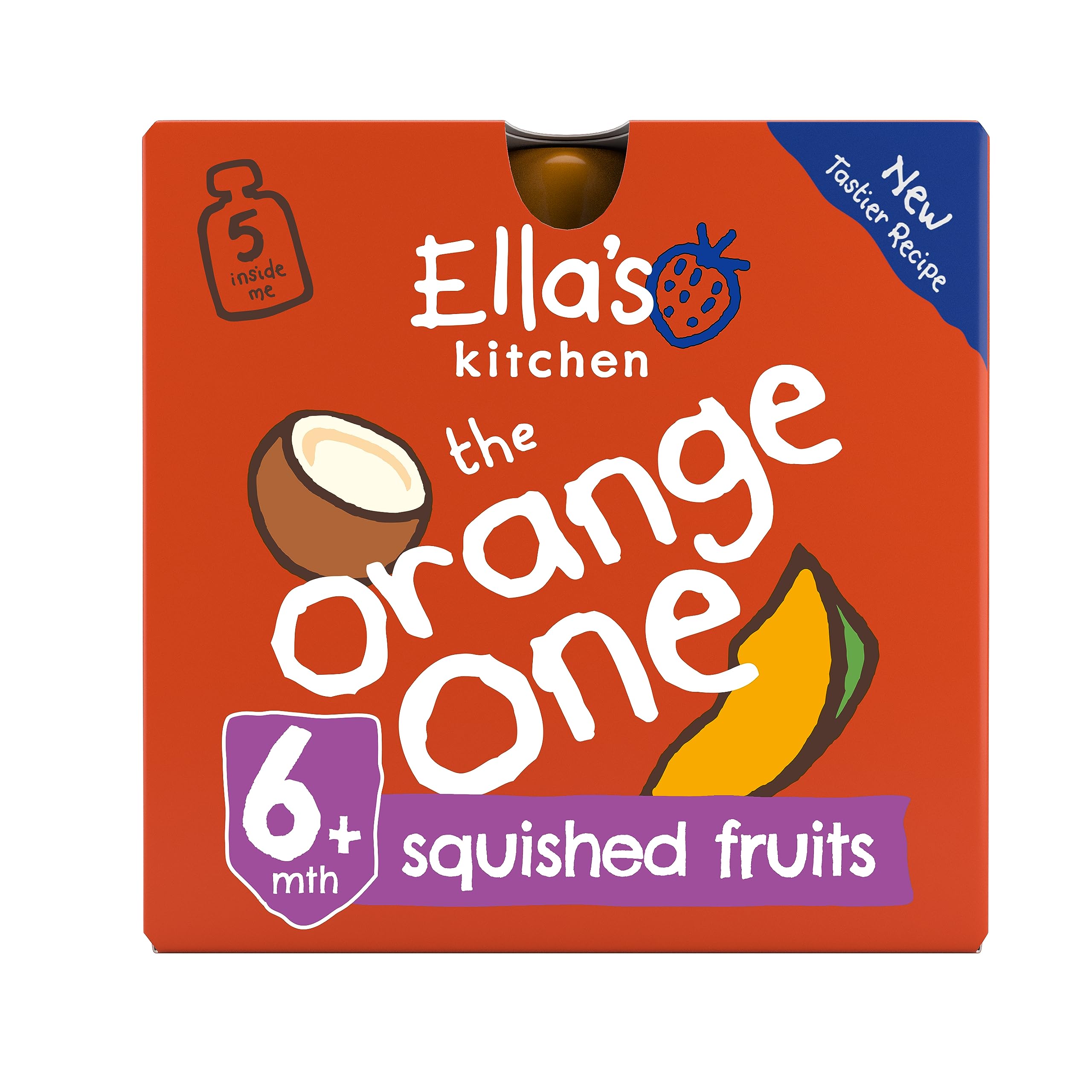 Ella's Kitchen The Orange One Organic Fruit & Juice Blend, 5 x 90g Pouches