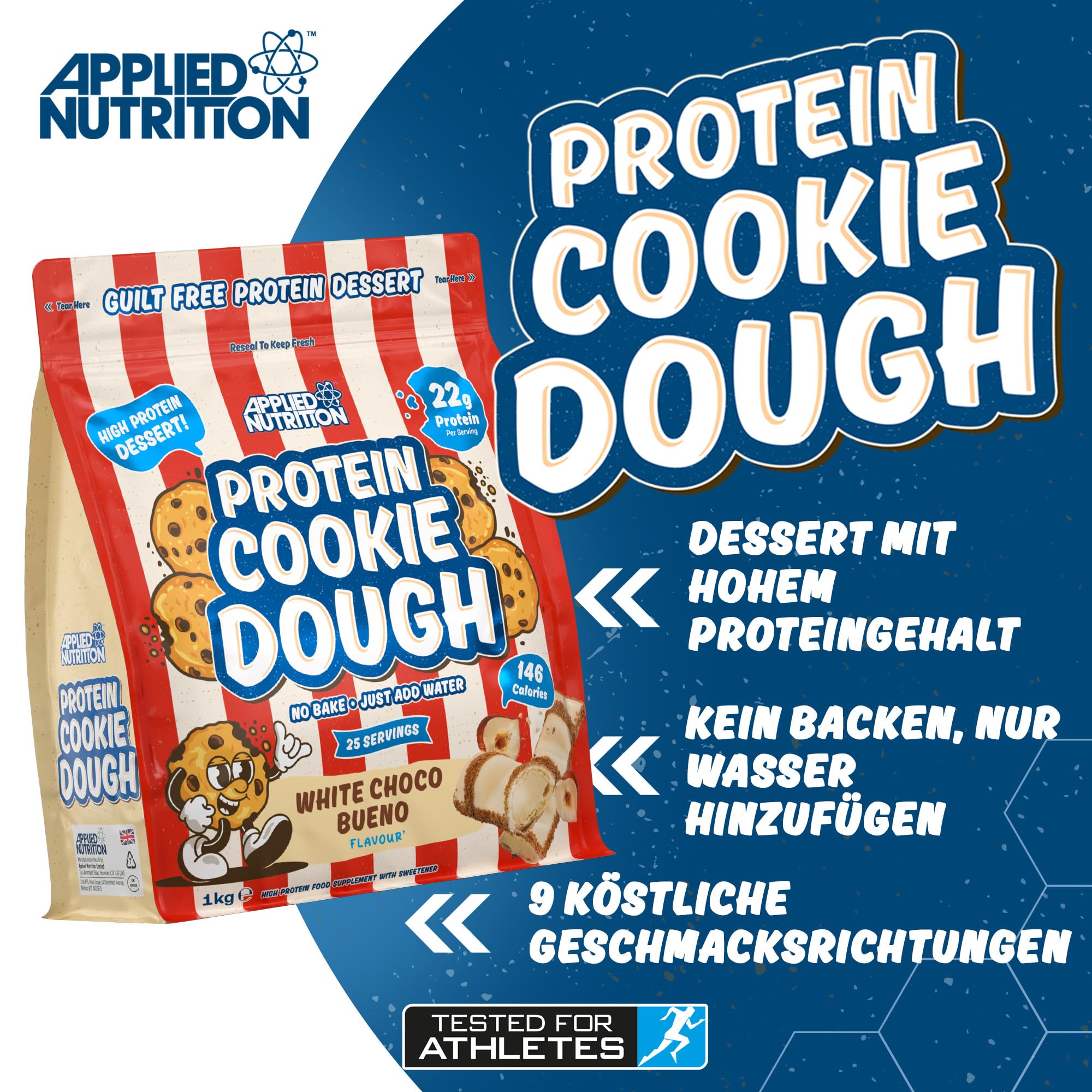 Applied Nutrition Protein Cookie Dough - High Protein Snack, Over 22g Protein | 1kg