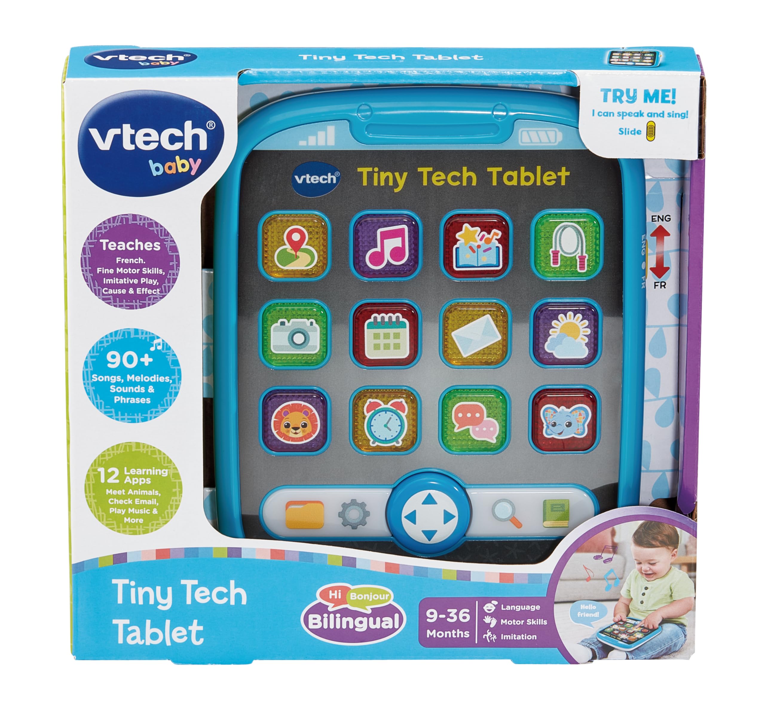 VTech Tiny Tech Tablet Educational Toy with Light Up Buttons and Animal Voices 6