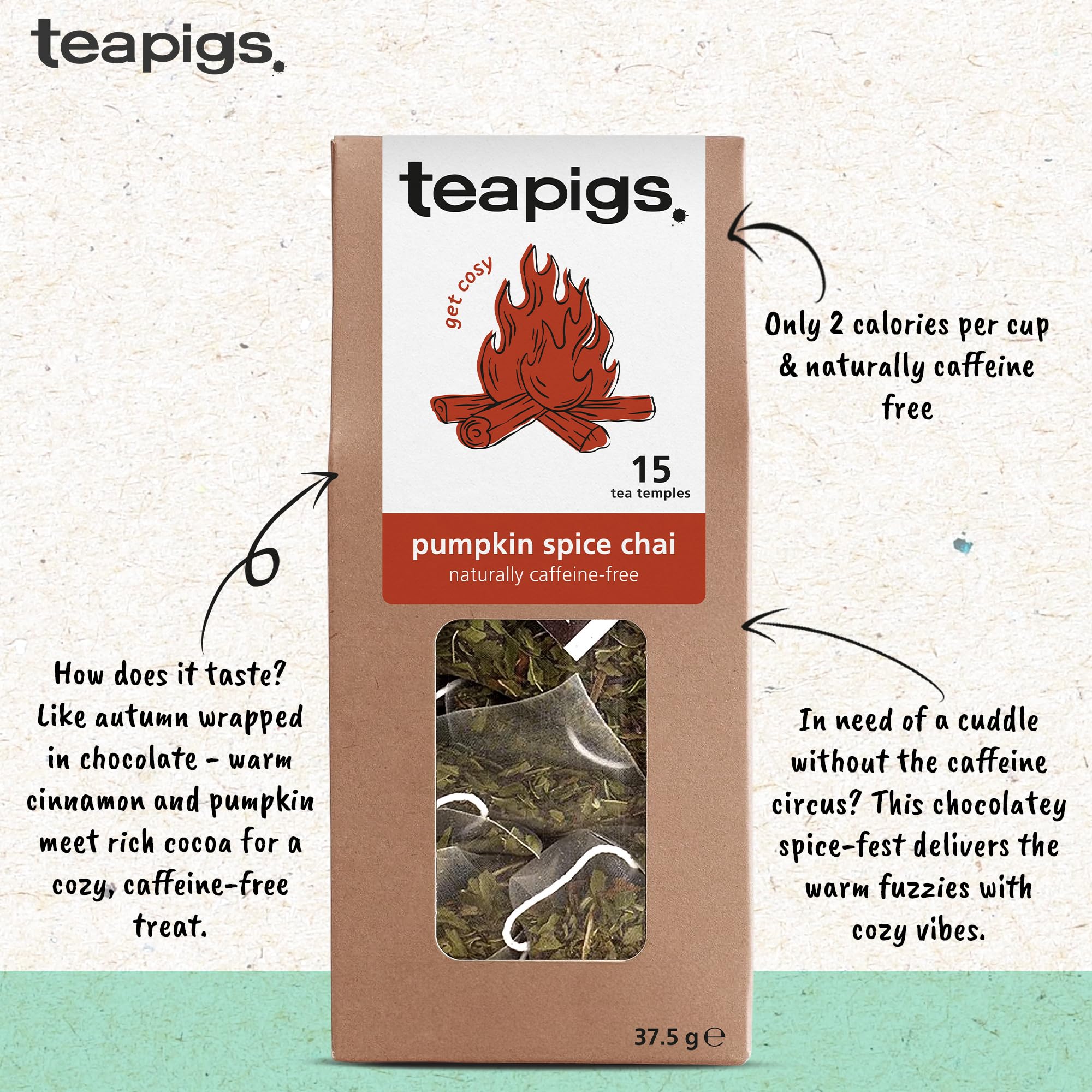 teapigs - Pumpkin Spice Chai Tea Caffeine-Free Tea Bags 7