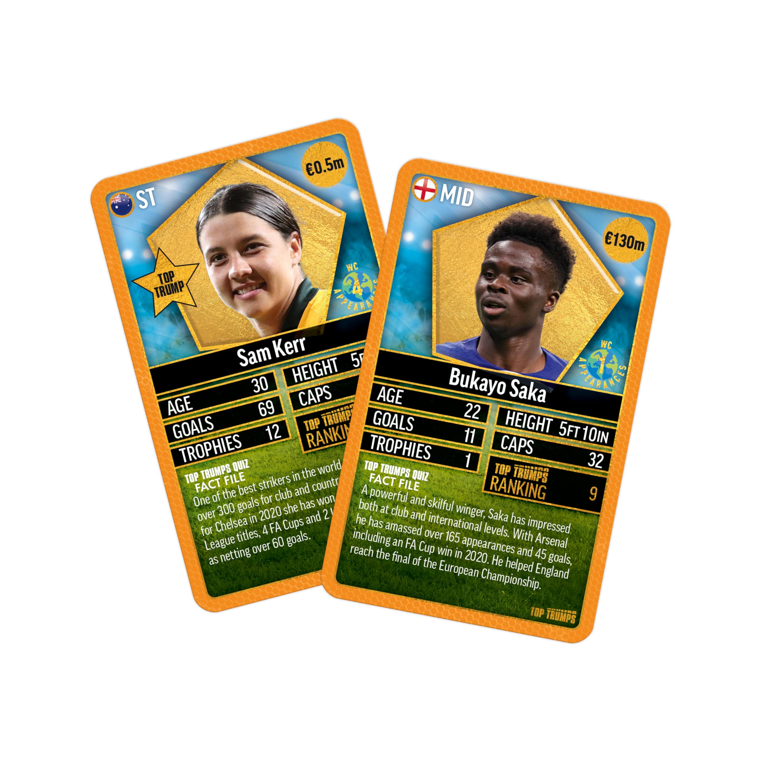 Top Trumps World Football Stars Top 200 Card Game Pack 6 13