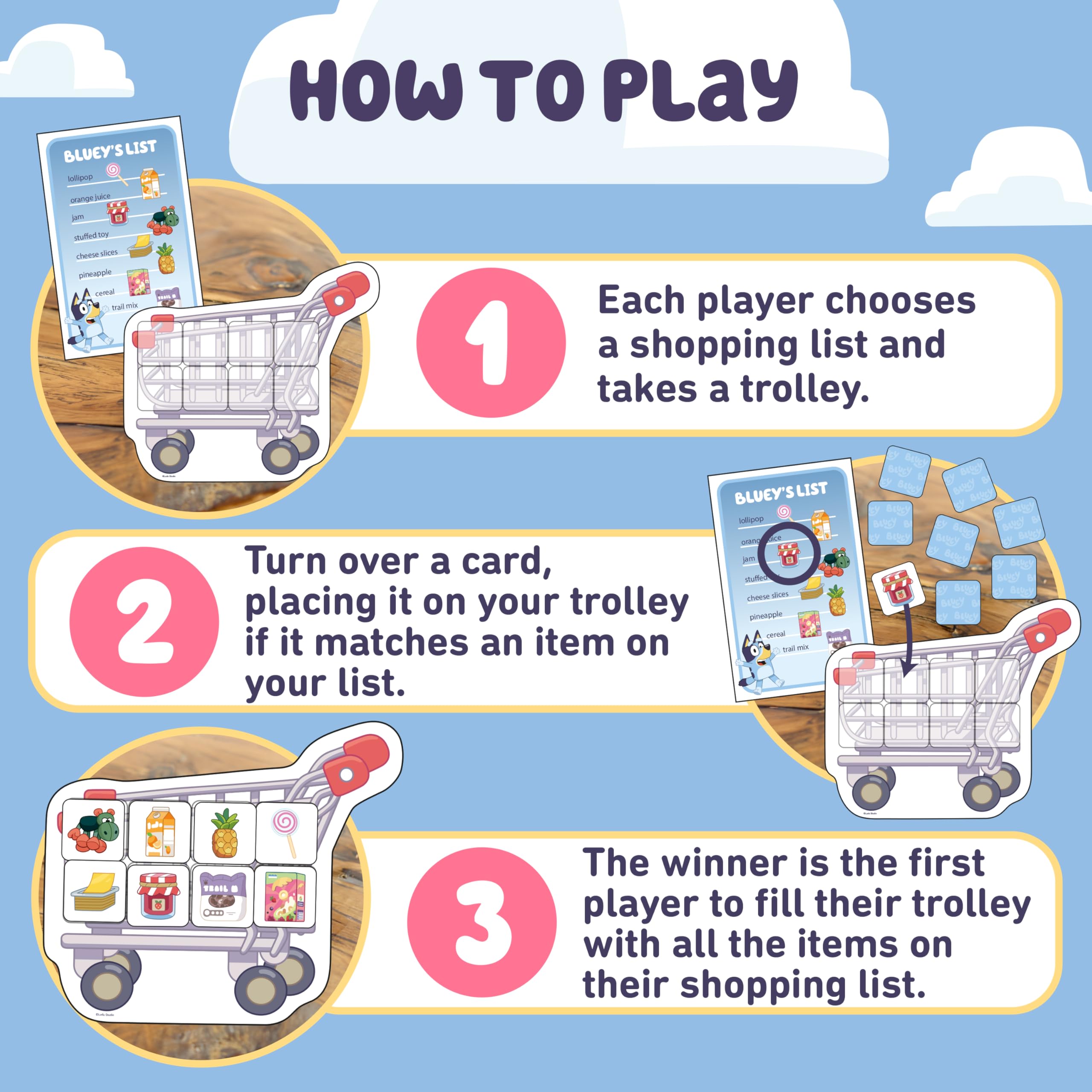 Orchard Toys Official Bluey Shopping List Matching and Memory Game 7