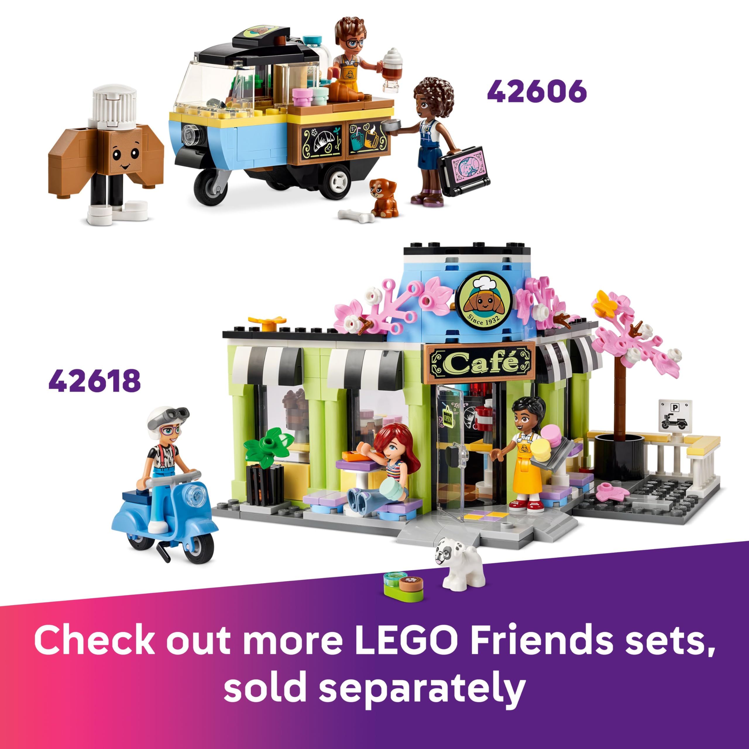 LEGO Friends Candyfloss Stand and Scooter Toy - Building Set with 2 Mini Dolls & Mascot, 110 Pieces 6