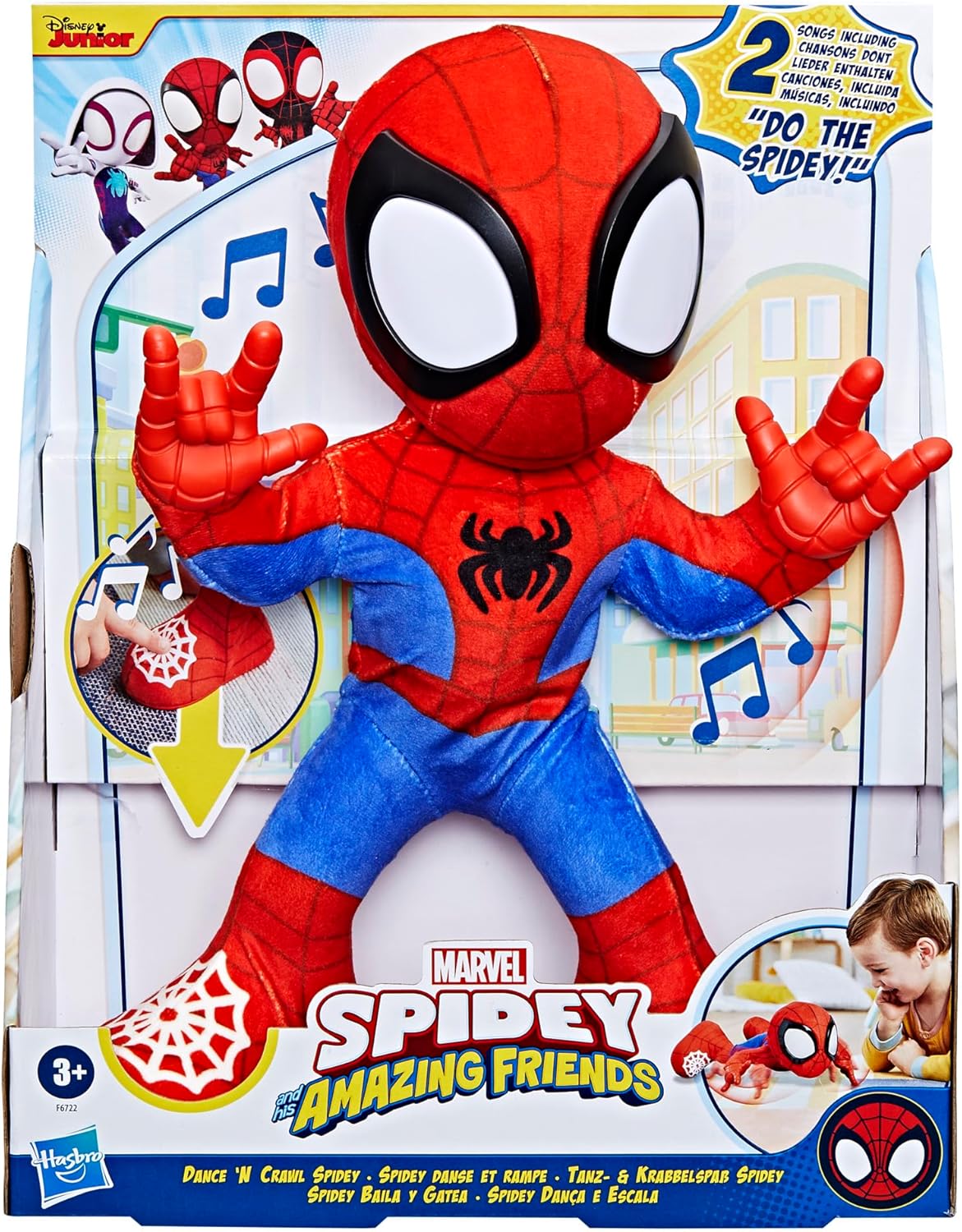 Dance 'N Crawl Spidey Interactive Plush Toy - Musical Spider-Man with Sounds & Songs 12