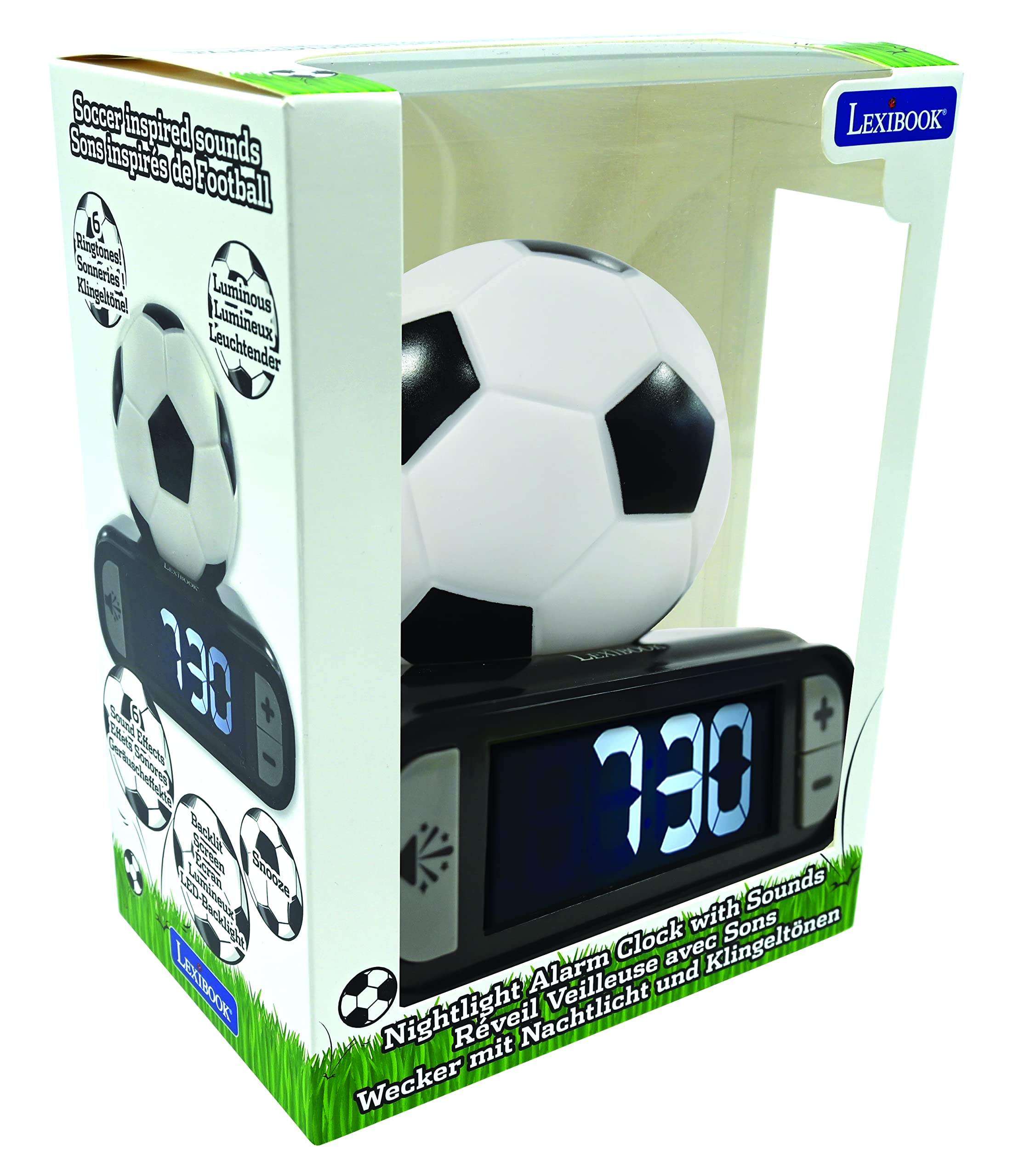LEXIBOOK Digital Alarm Clock with Night Light - Soccer Ball Design, Snooze & Light-Up Features 5