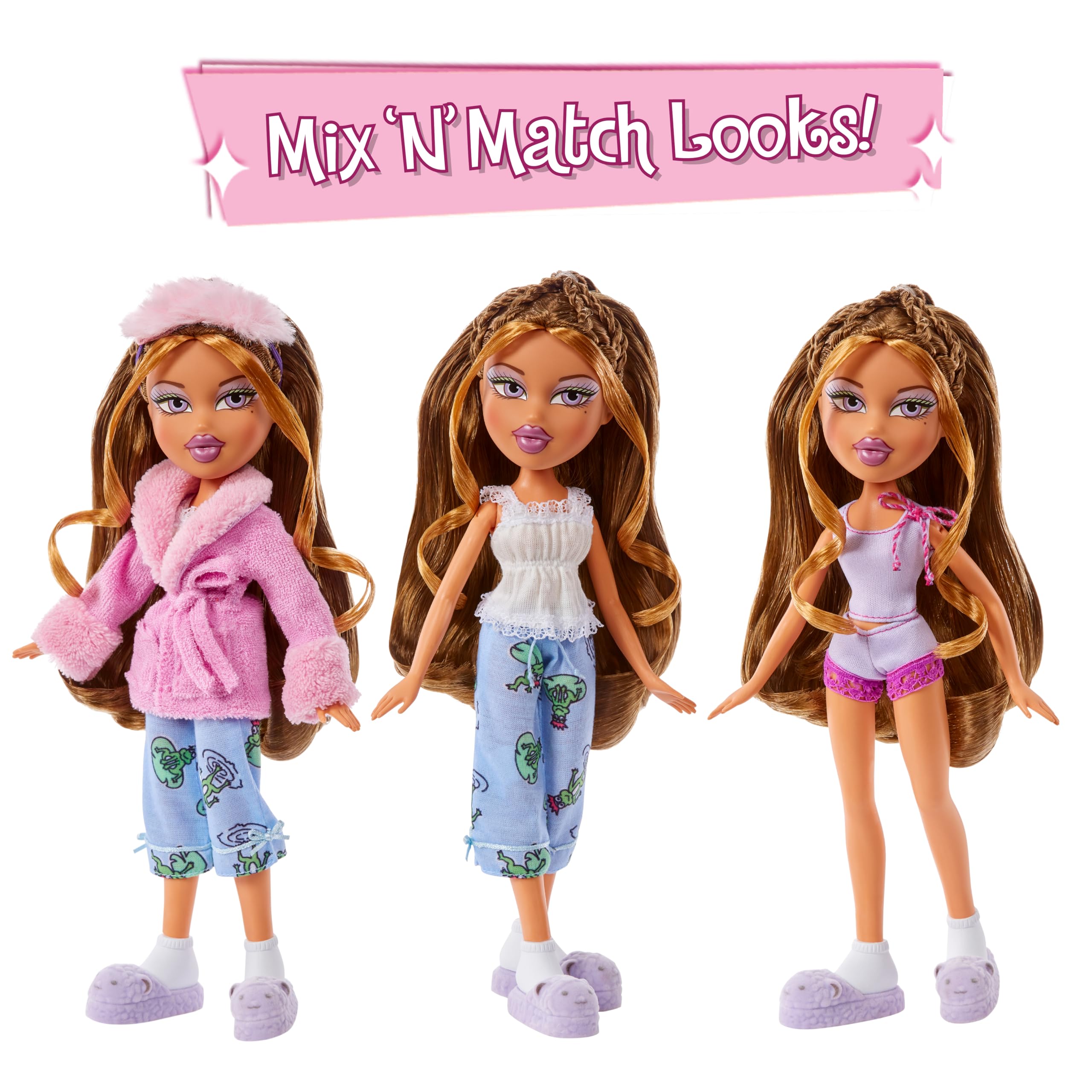 Bratz Slumber Party - Yasmin Fashion Doll with 2 Outfits & Plush - Ages 6-10 10