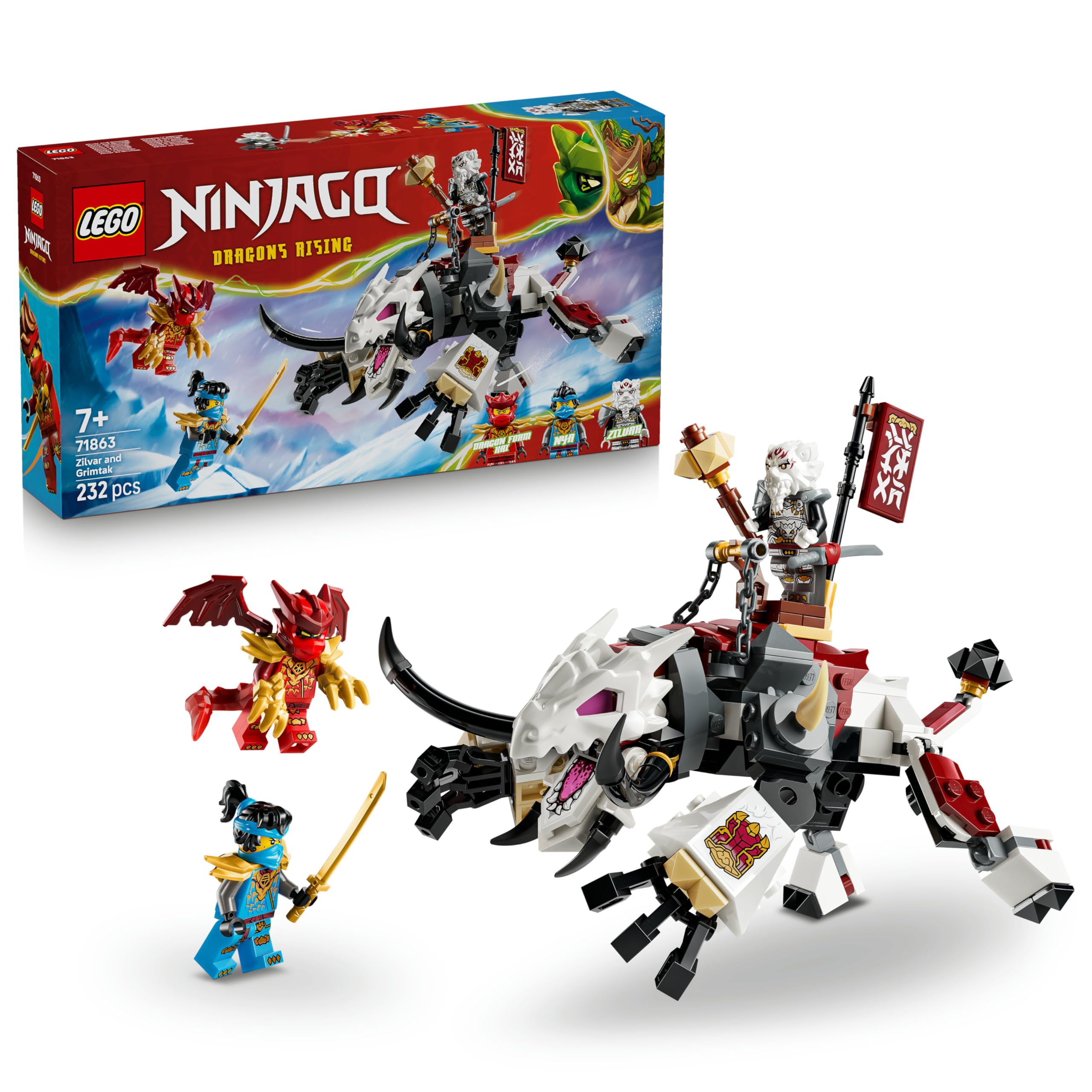 LEGO NINJAGO Zilvar and Grimtak the Dragon Beast Building Set | Model 71863 | Ages 7+ 1