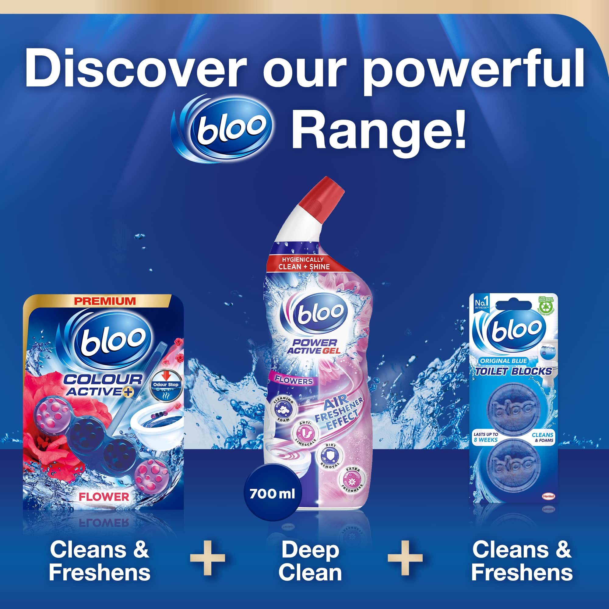 Bloo Colour Active Flower Rim Block, 150 g - Toilet Cleaning with Fresh Scent & Anti-Limescale 10