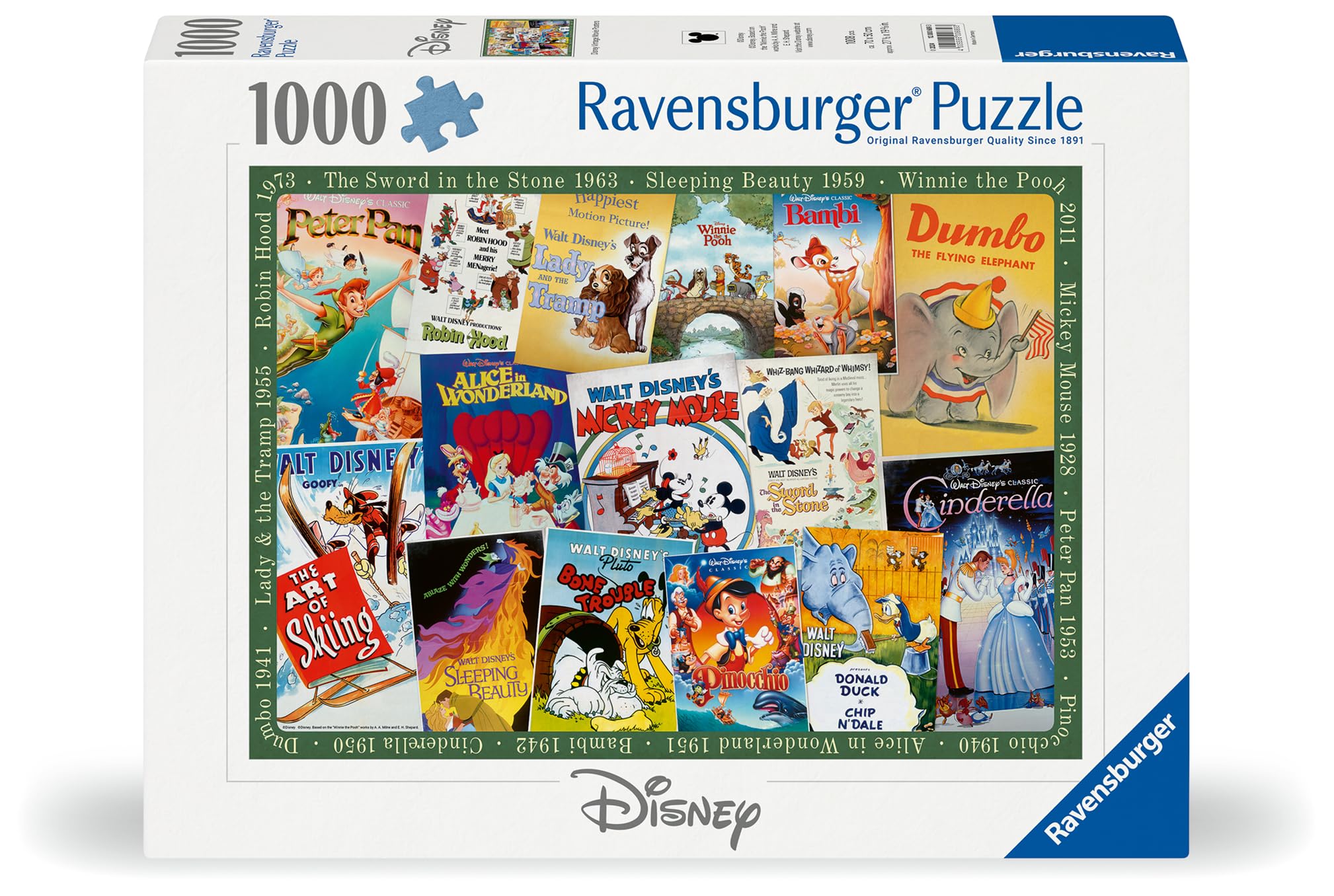 Ravensburger Disney Vintage Classic Movie Posters 1000 Piece Jigsaw Puzzle - Family Puzzle for Adults & Kids 12+ 5
