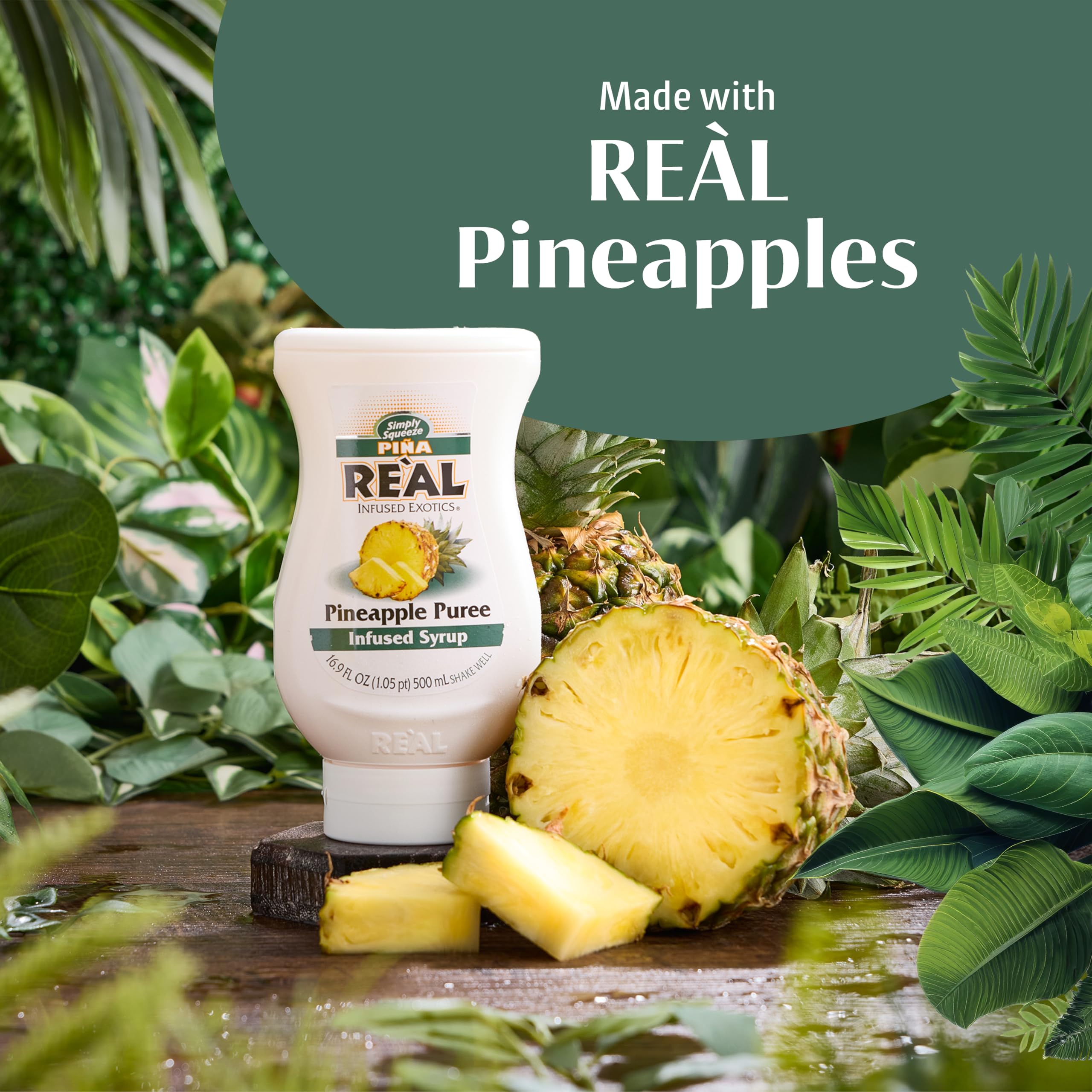 Reàl Infused Exotics Pineapple Puree Infused Fruit Syrup | 500 ml | Gluten Free, Vegan 2