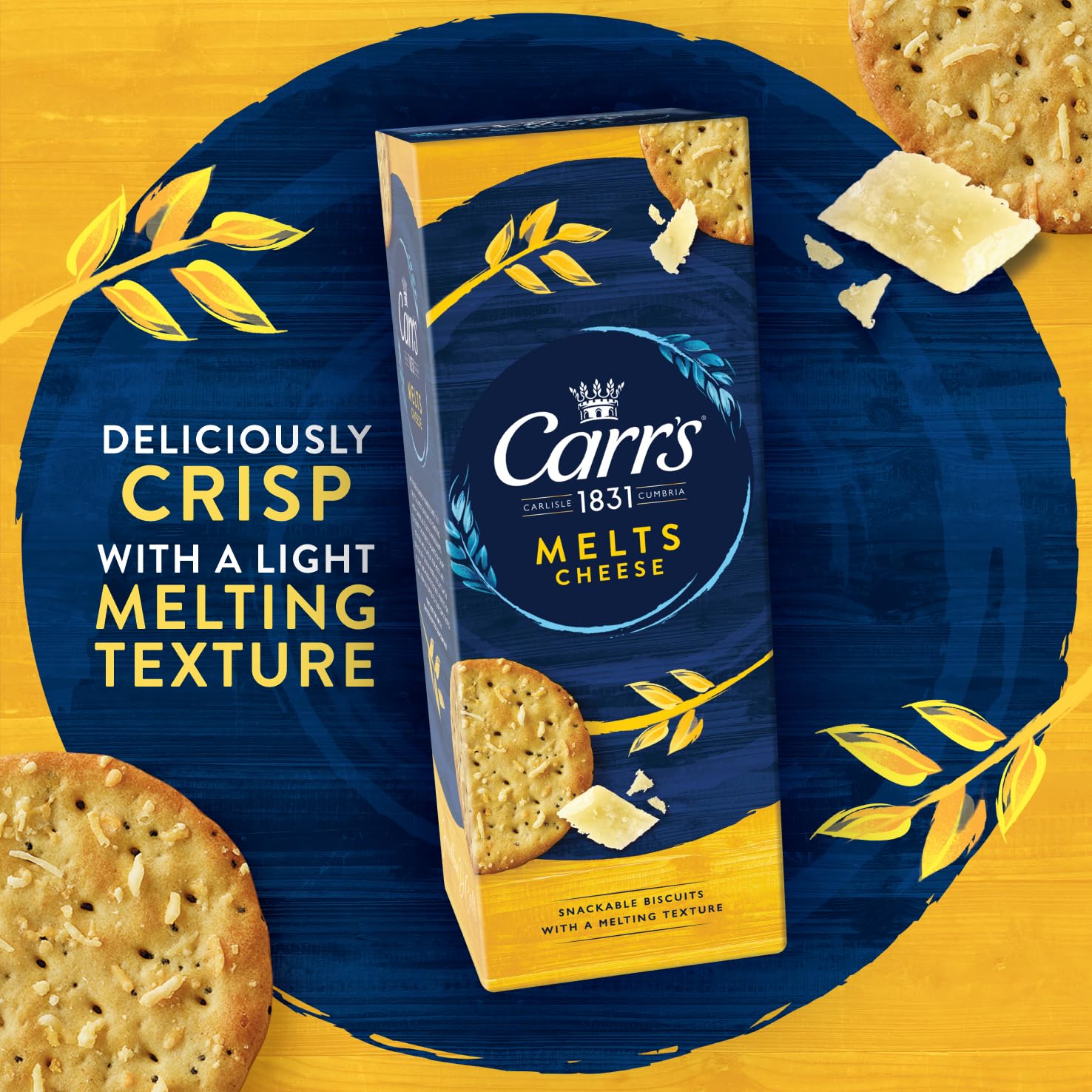 Carr's Melts Cheese Crackers, 150 g - Savoury Multigrain Snack with Salted Cheese Flavor 4
