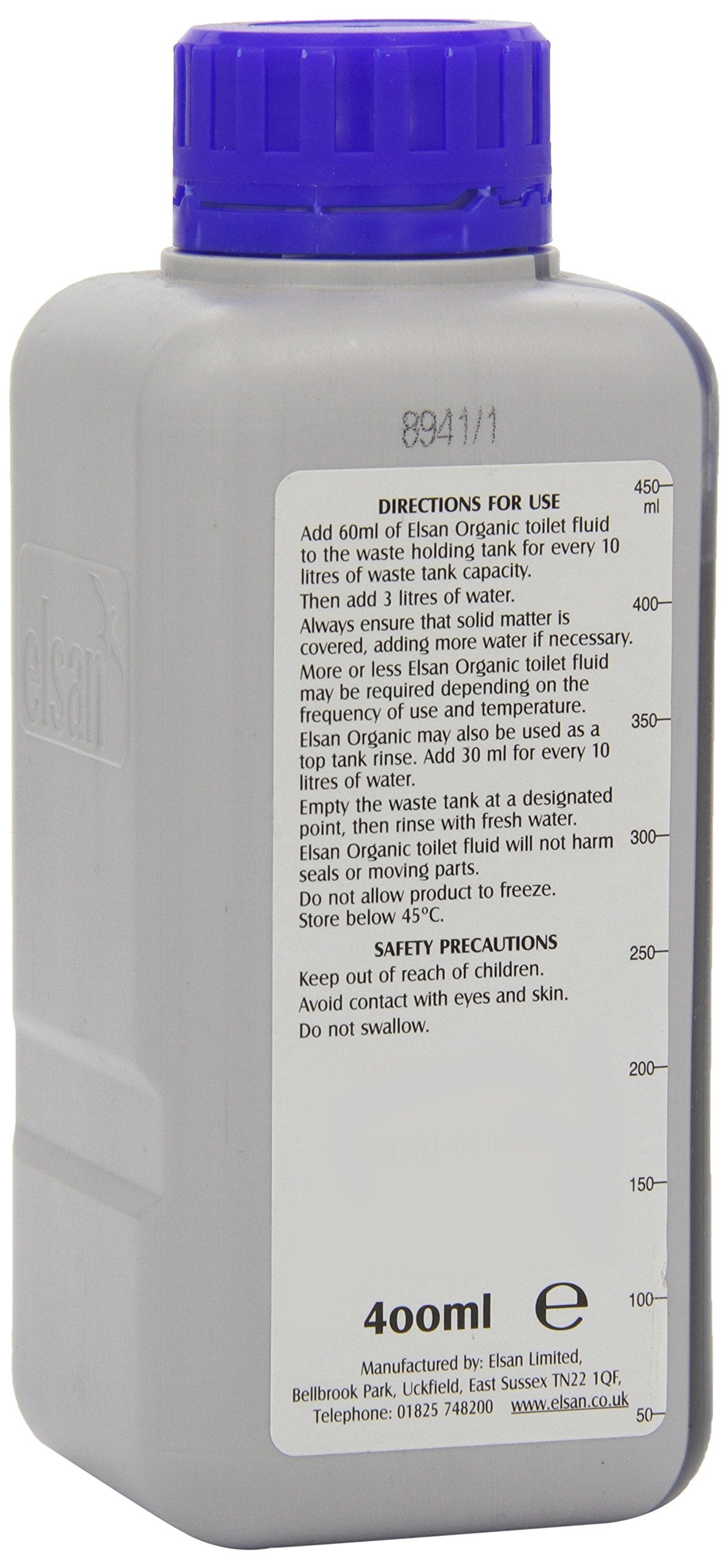 Elsan Organic Toilet Fluid - Dissolves Waste & Removes Odours | 400 ml Liquid