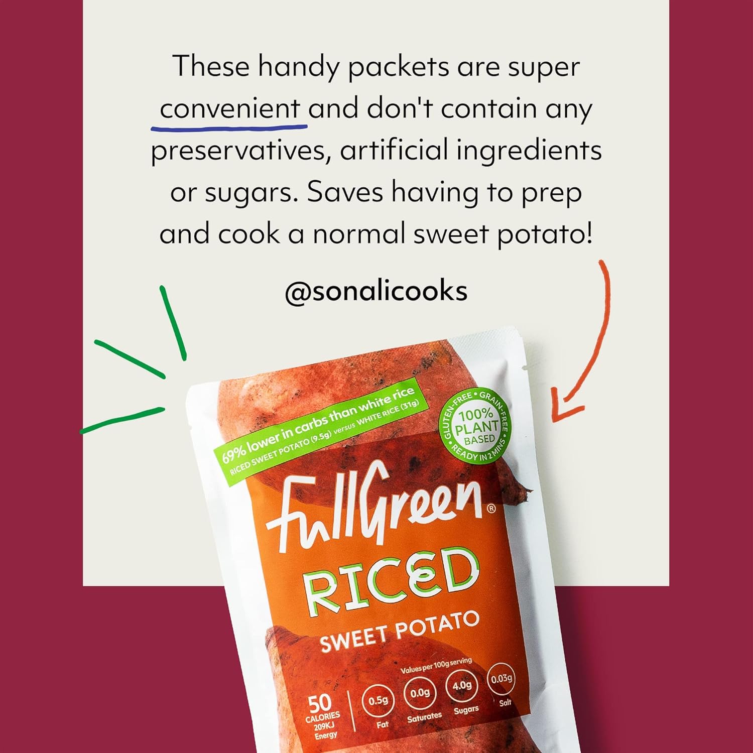 Fullgreen - Riced Sweet Potato (Case of 6 Pouches) 7