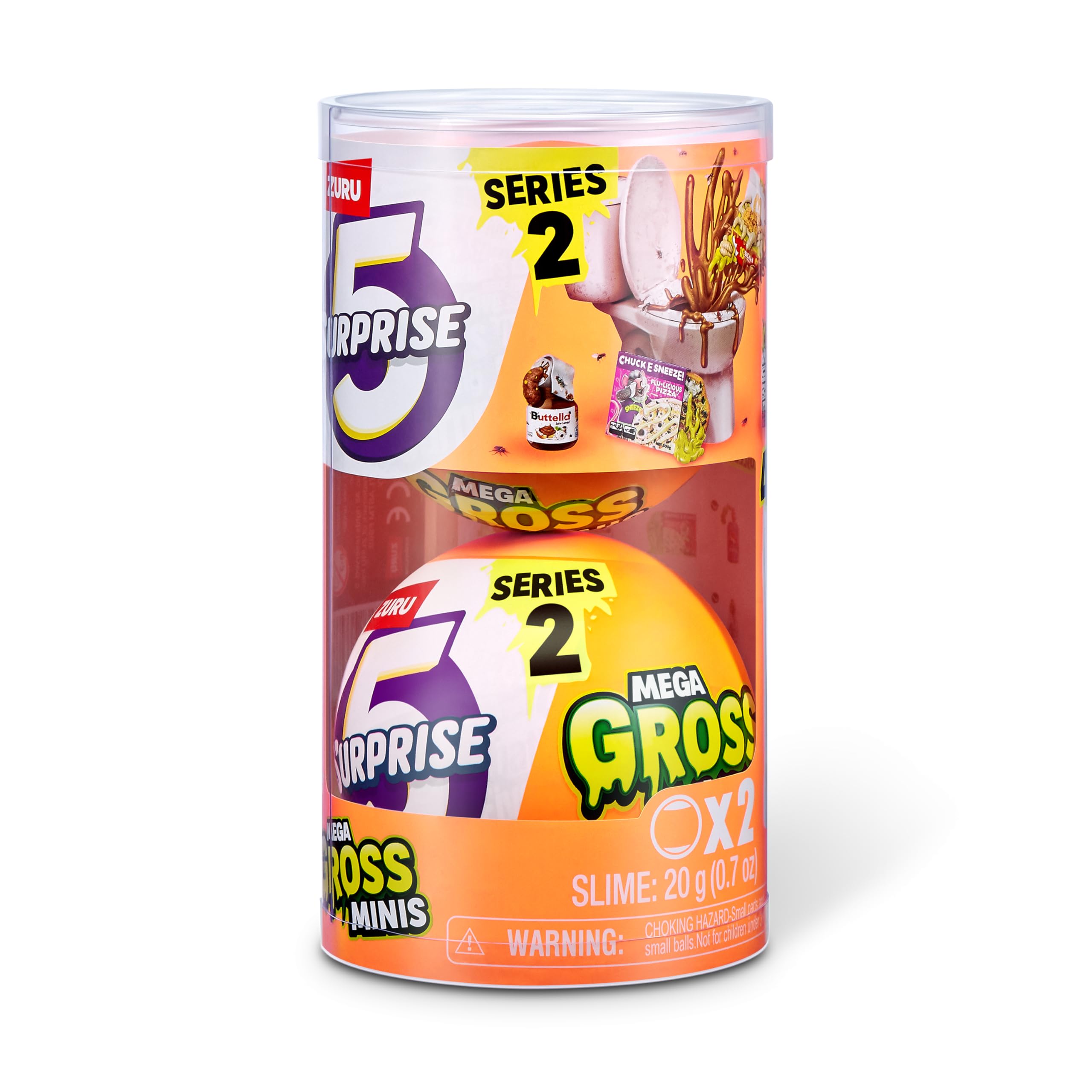 5 Surprise Mega Gross Minis Series 2 - Mystery Collectible Capsule with Slime, Stickers & Rare Figures 8