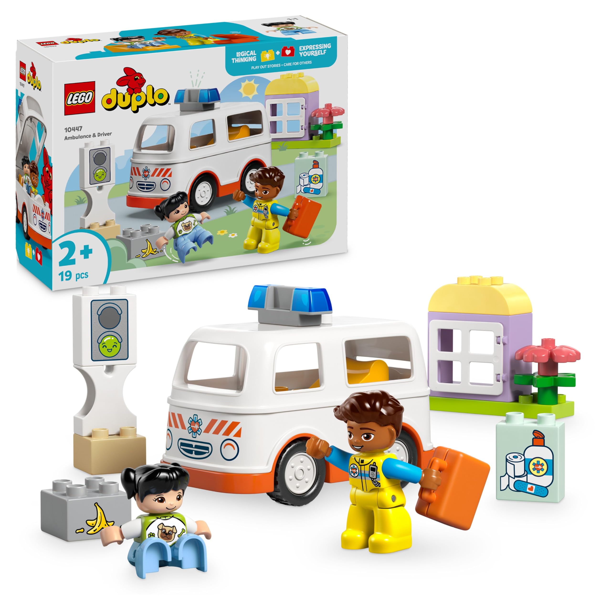 LEGO DUPLO Ambulance & Driver Set - Educational Role Play Toy for Toddlers 2+